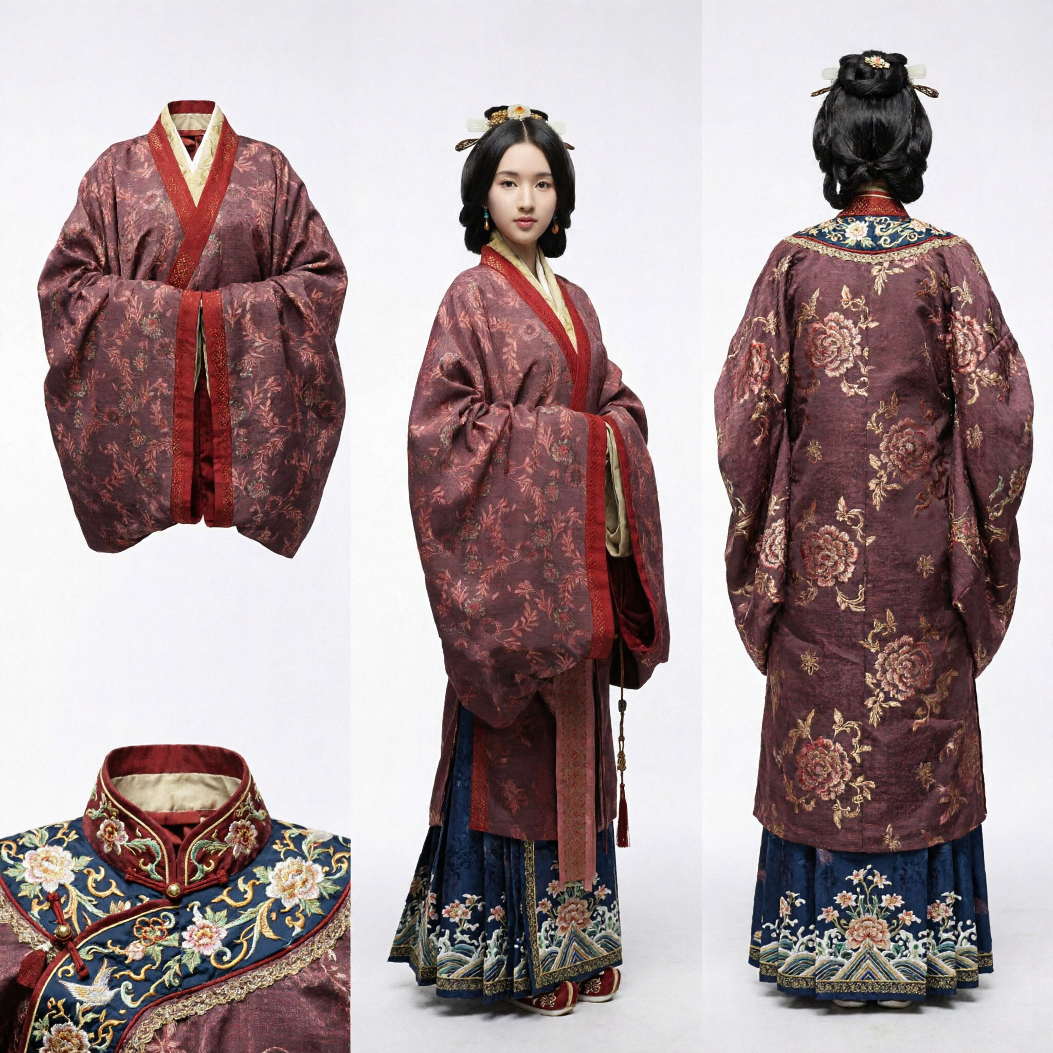Chinese Traditional Han Dynasty Palace Lady Hanfu Red Robe Ancient Empress Historical Costume for Women Cosplay - Asian Costume