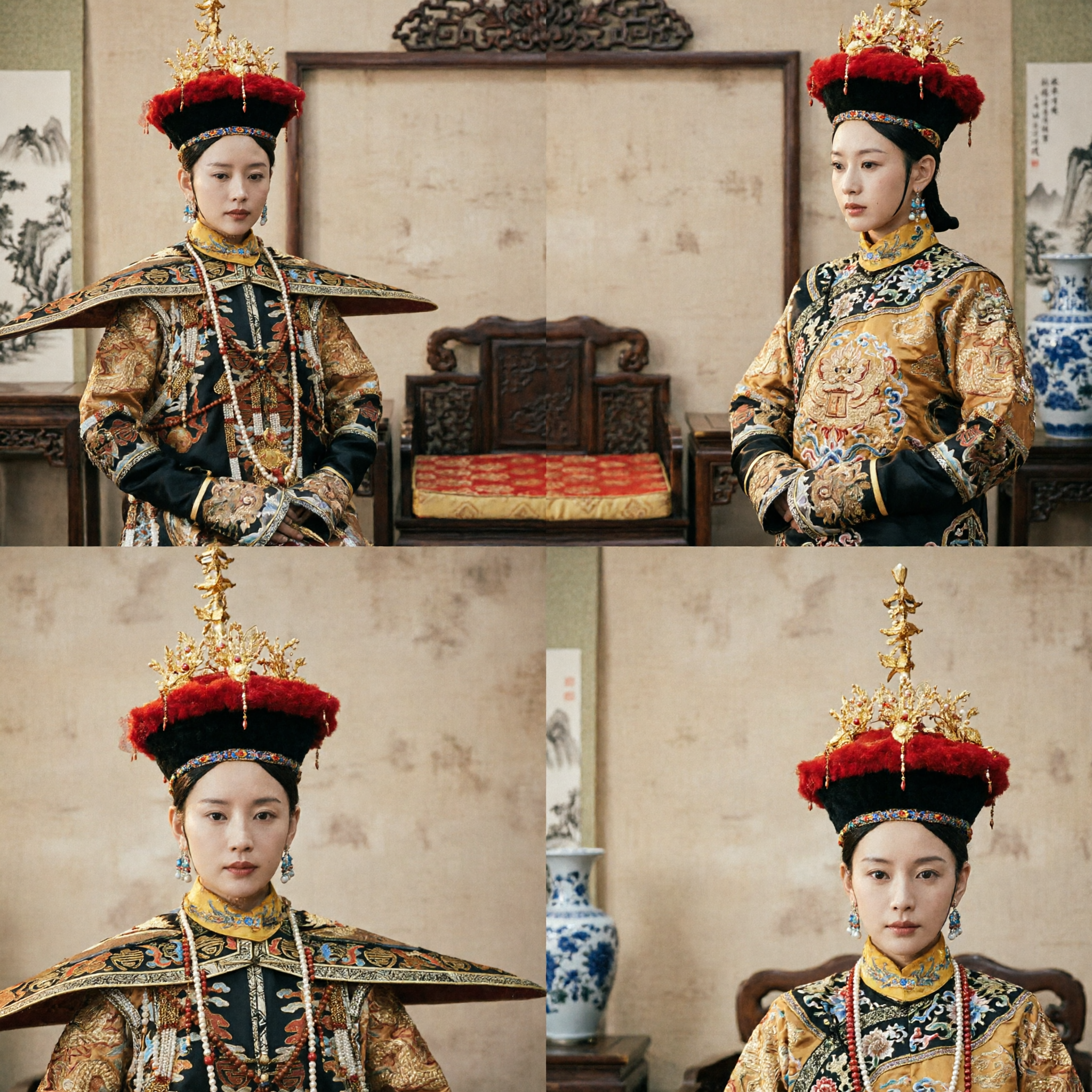 Traditional Chinese Qing Dynasty Empress Costume Complete Set with Elaborate Phoenix Headdress for Women Cosplay and Photography - Asian Costume