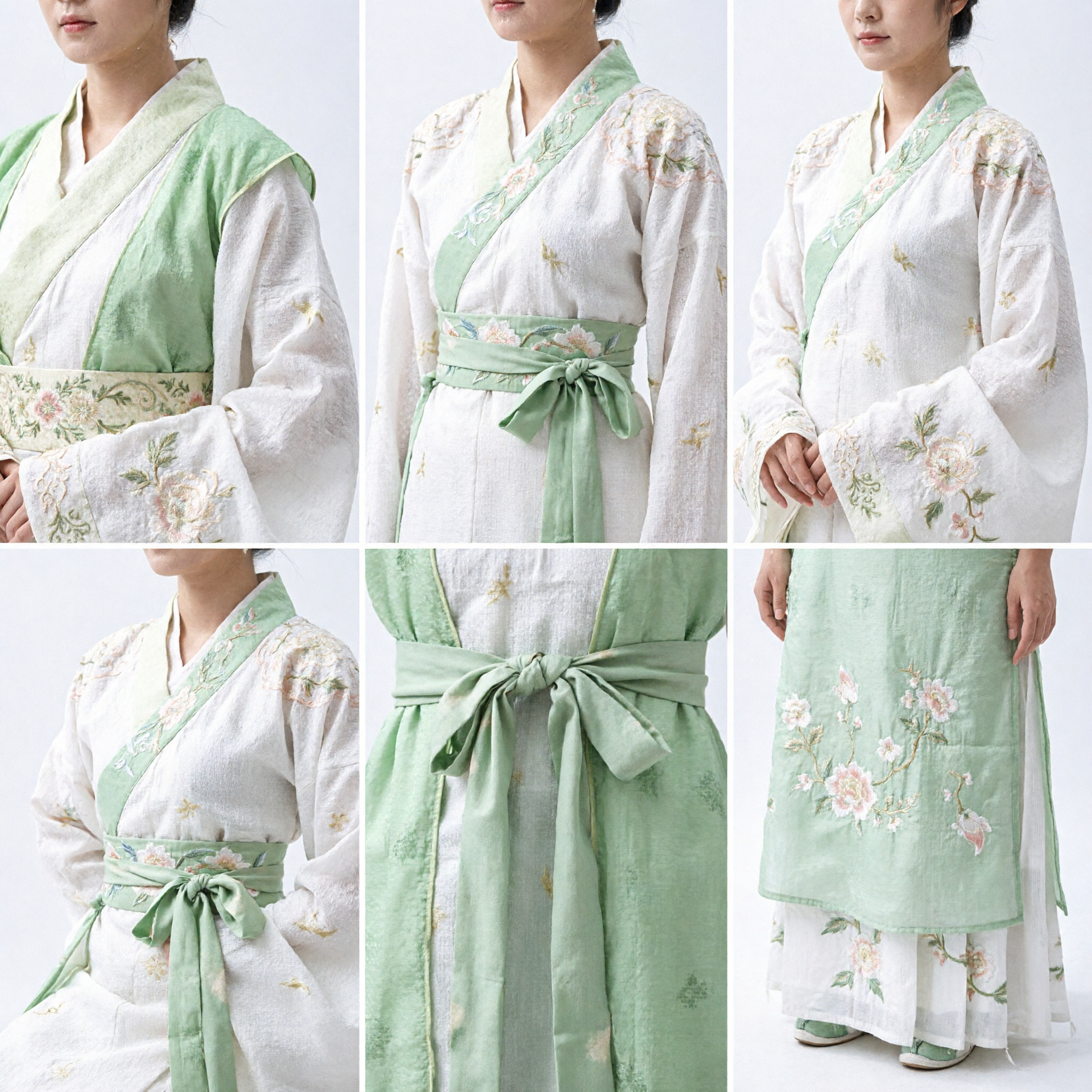 Ancient Chinese Green and White Hanfu Princess Costume Traditional Historical Clothing for Women Cosplay Performance - Asian Costume