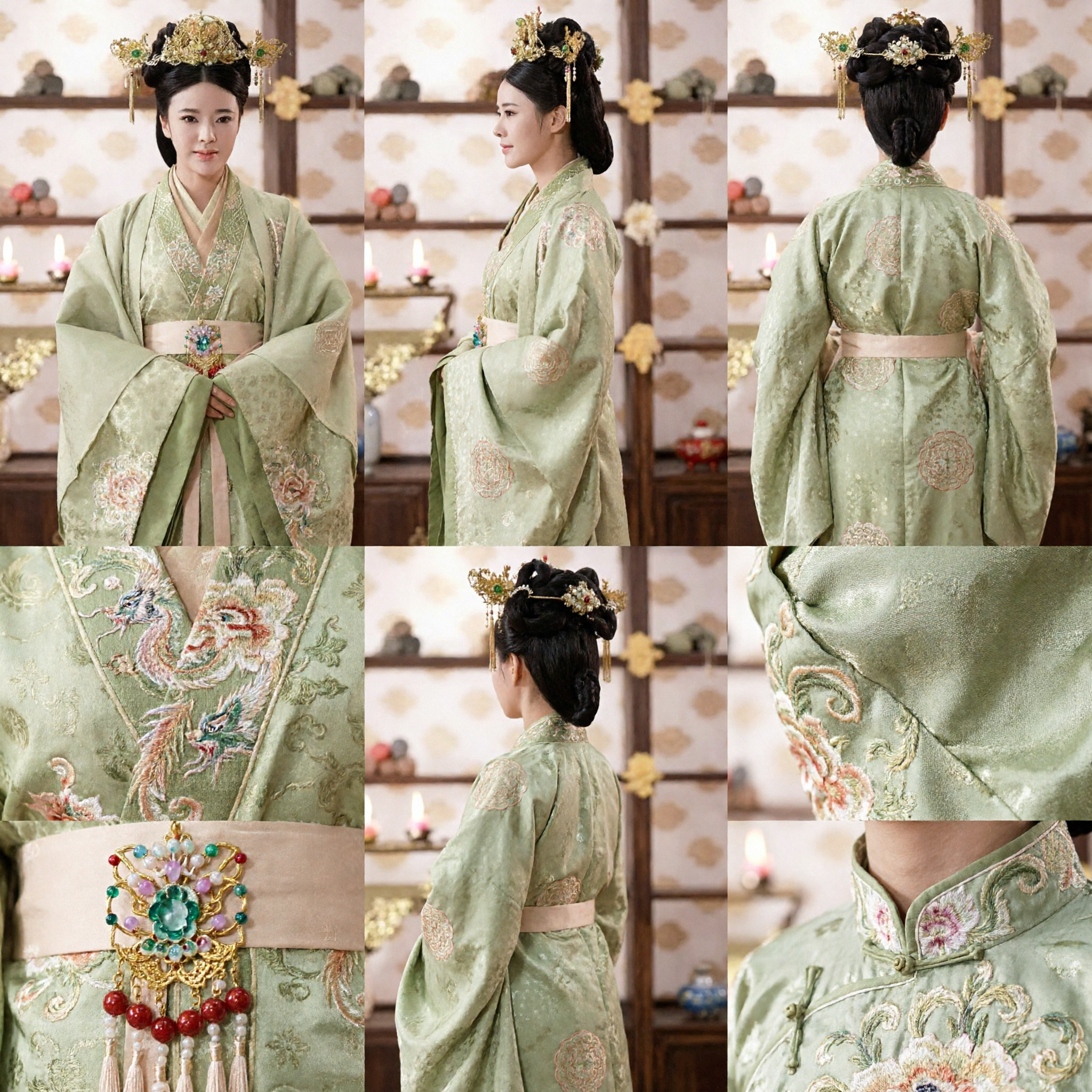 Women's Traditional Chinese Hanfu Costume Green Ancient Palace Dress for Historical Drama Cosplay and Performance - Asian Costume