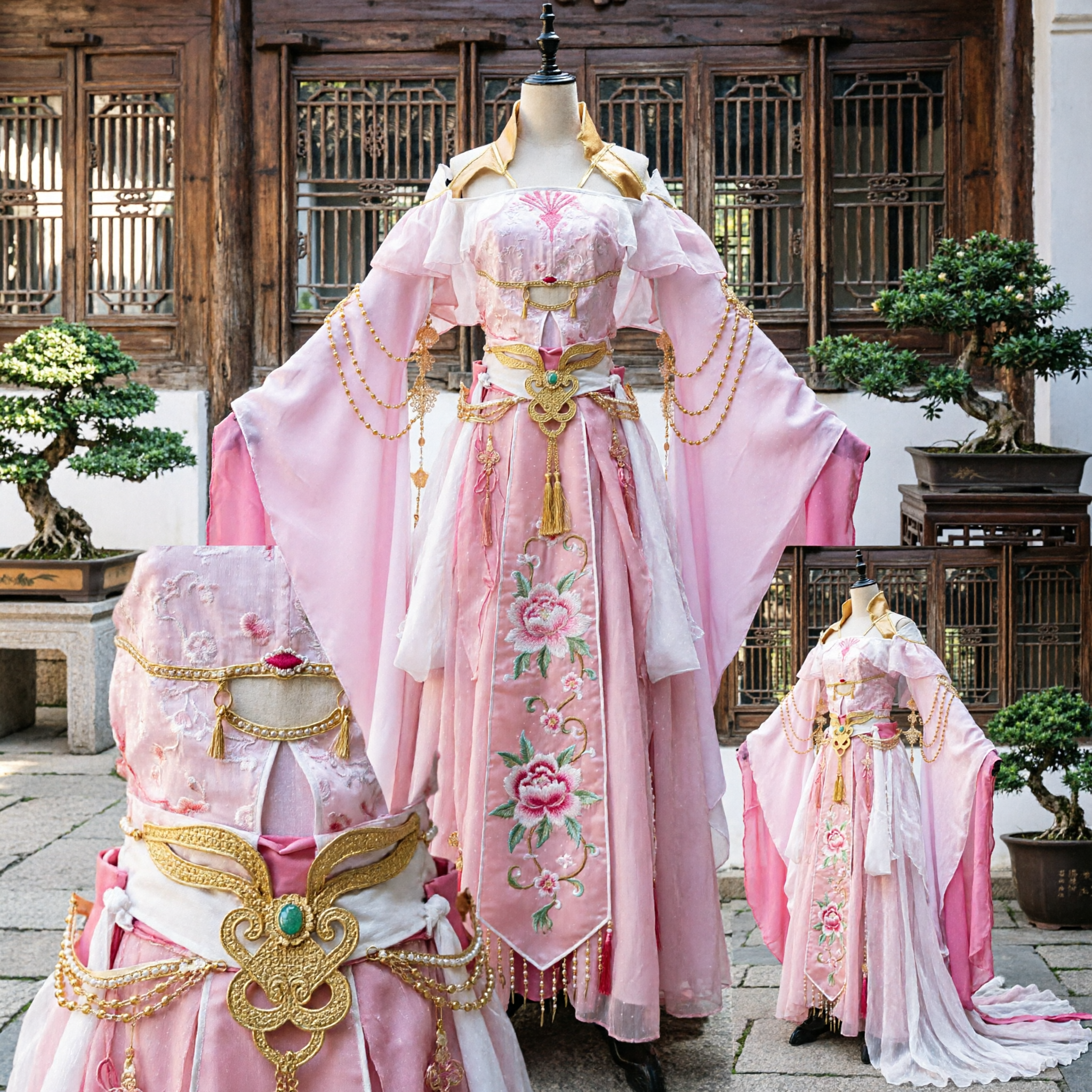 Traditional Chinese Hanfu Pink Tang Dynasty Palace Costume Ancient Princess Dress for Women Cosplay Performance - Asian Costume