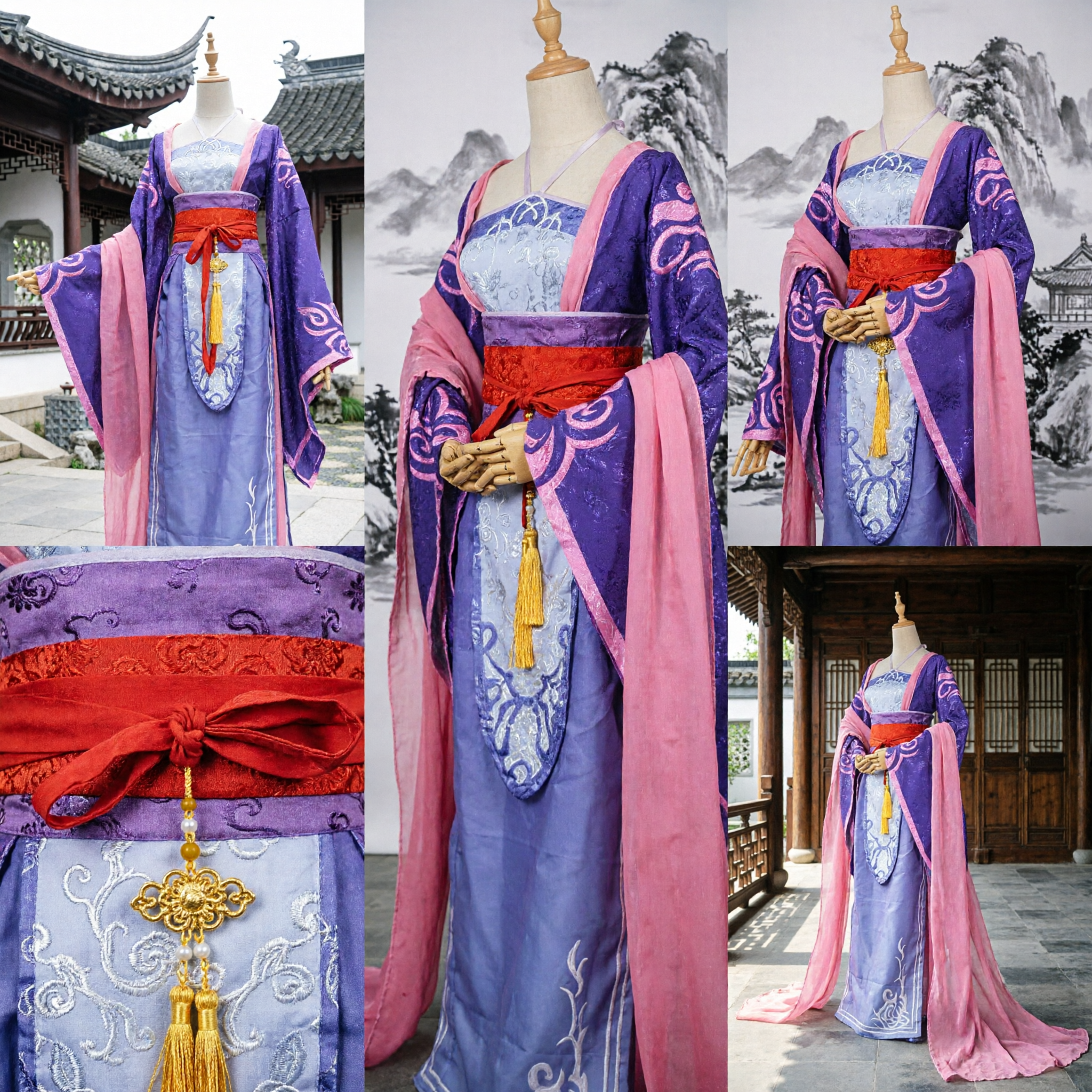 Elegant Purple Traditional Chinese Hanfu Costume Tang Dynasty Ancient Palace Lady Dress for Women Cosplay - Asian Costume