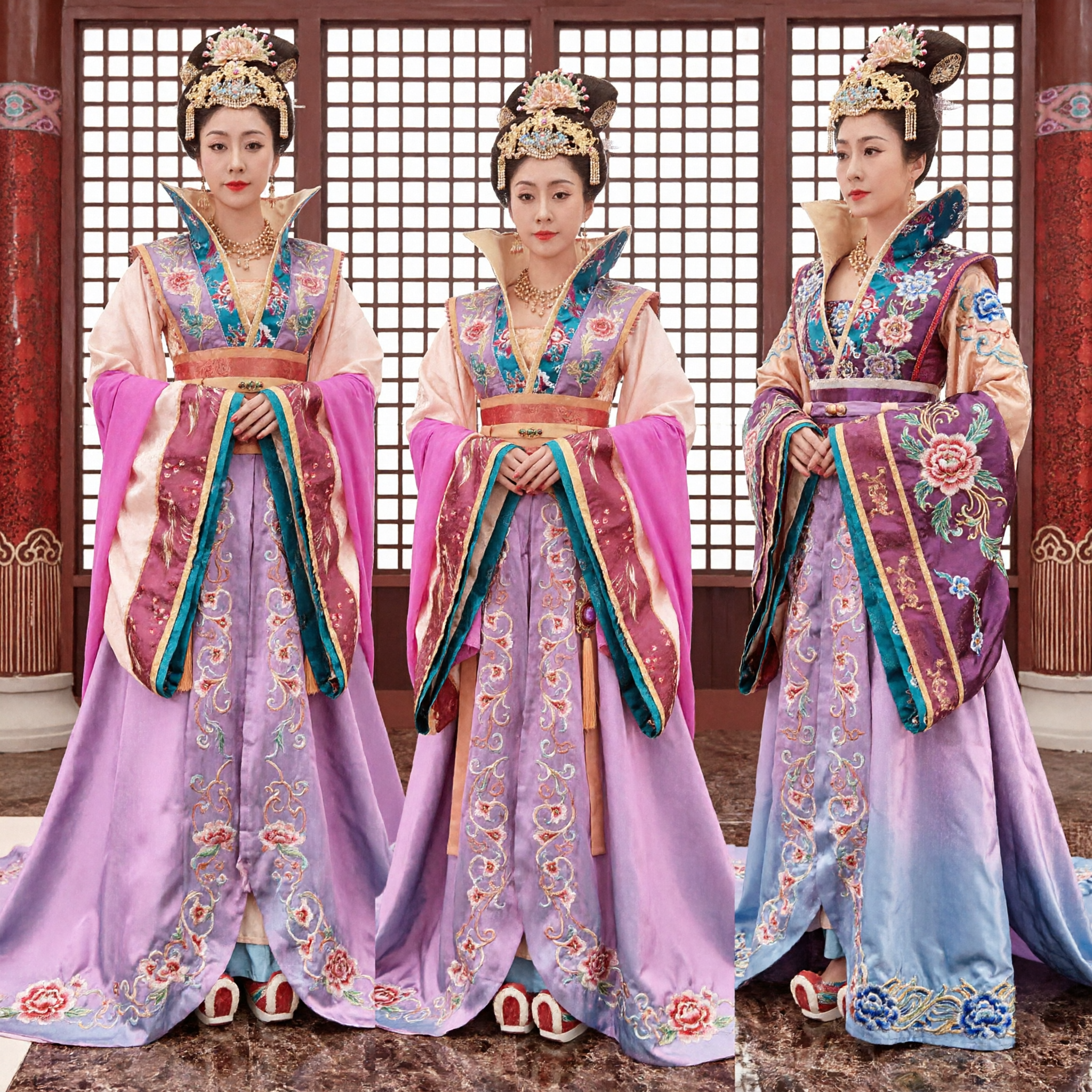 Traditional Chinese Tang Dynasty Palace Lady Costume Ancient Imperial Princess Purple Hanfu Dress for Women Performance - Asian Costume
