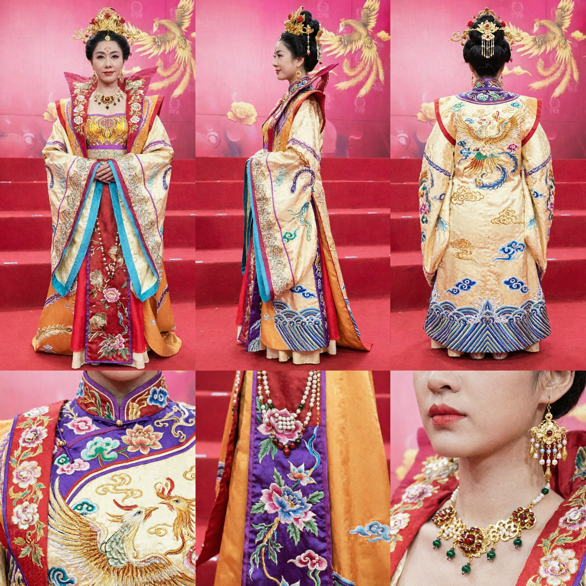 Ancient Chinese Tang Dynasty Palace Costume Traditional Empress Hanfu Dress Complete Set for Women Stage Performance - Asian Costume
