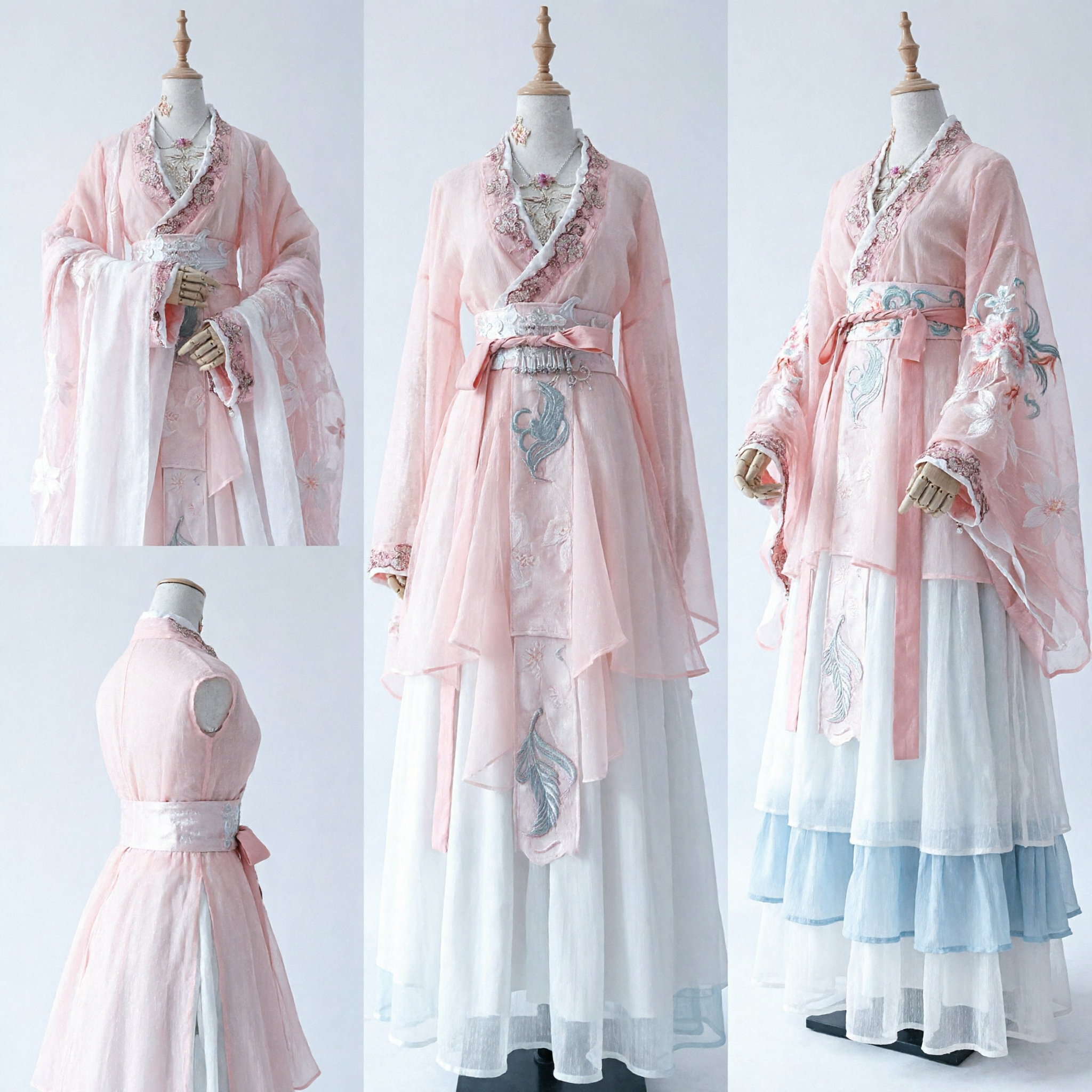 Elegant Pink Traditional Chinese Hanfu Ancient Costume Fairy Dress for Women Cosplay Performance - Asian Costume