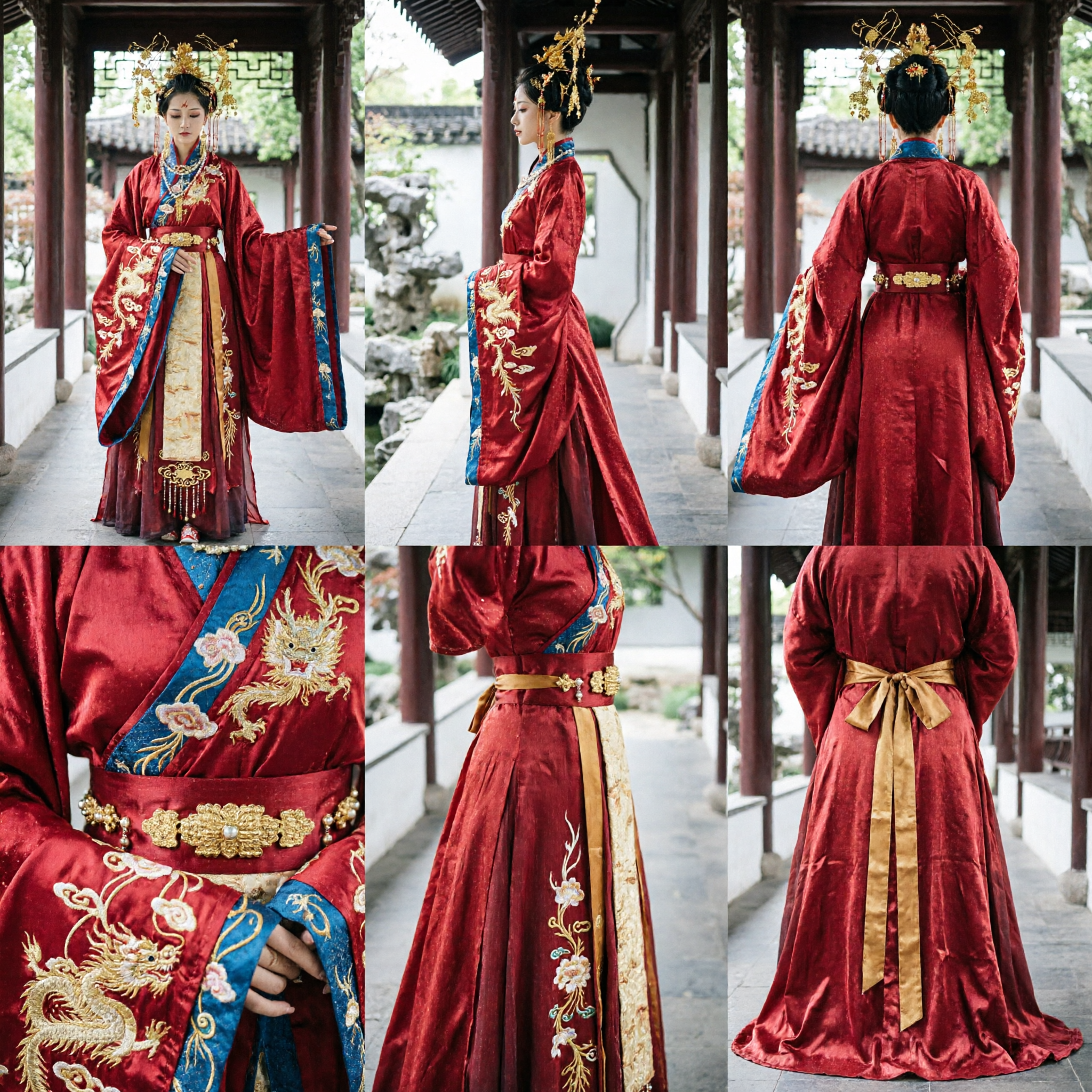 Exquisite Red Ancient Chinese Hanfu Costume Traditional Tang Dynasty Princess Dress for Wedding Performance and Cosplay - Asian Costume