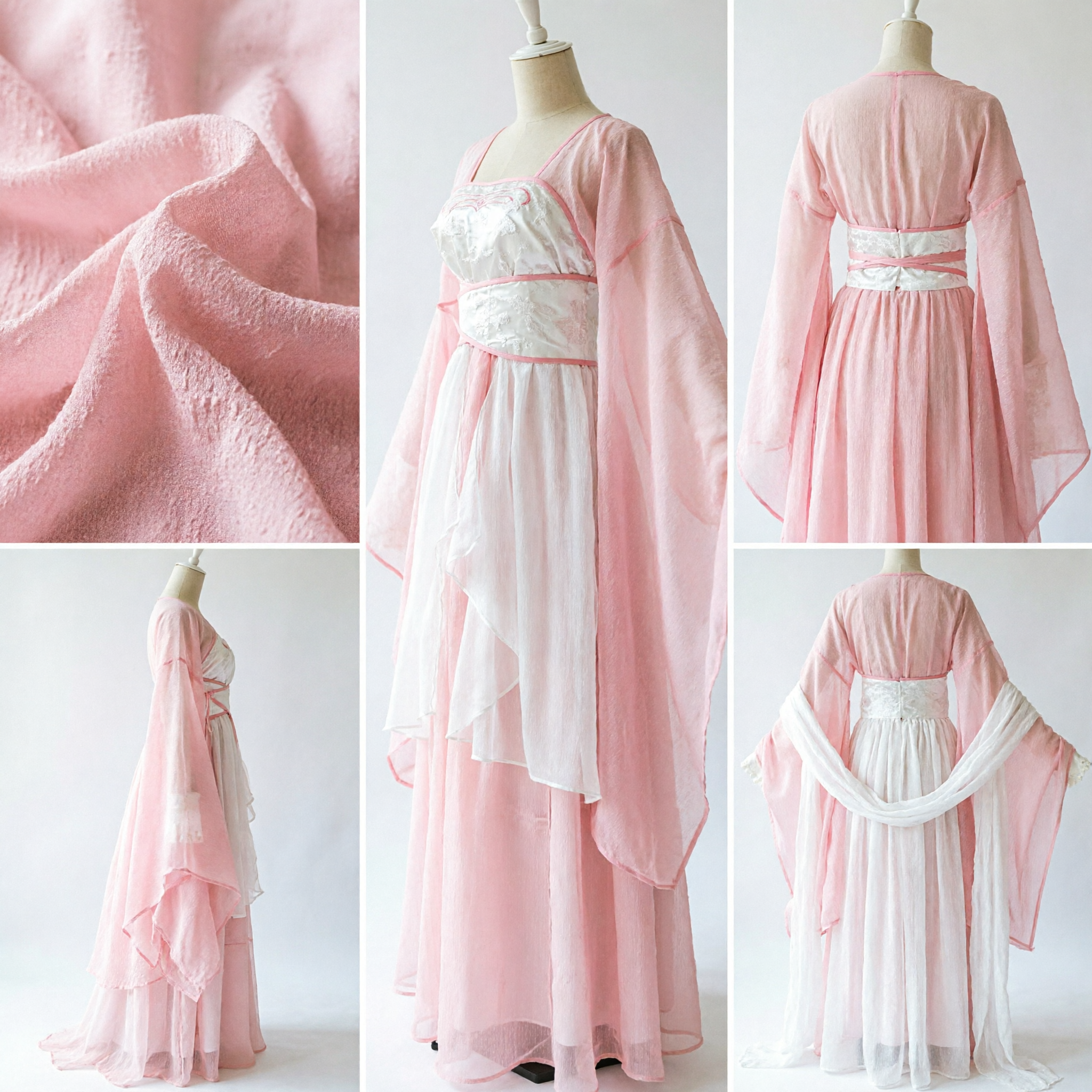 Traditional Chinese Hanfu Pink Fairy Dress Tang Dynasty Style Ancient Costume for Women Cosplay Dance - Asian Costume