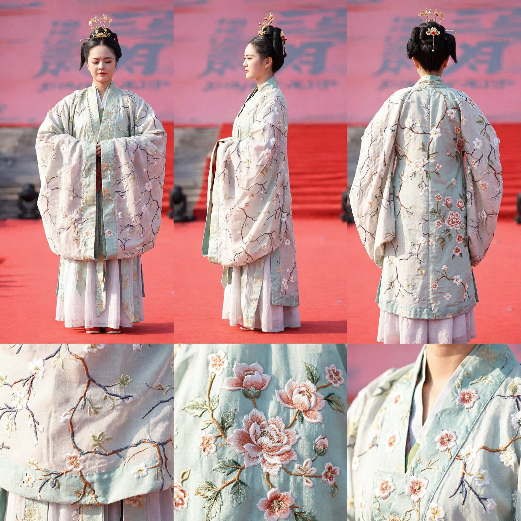 Traditional Chinese Hanfu Dress for Women Ancient Jin Dynasty Style Plum Blossom Dance Performance Costume - Asian Costume