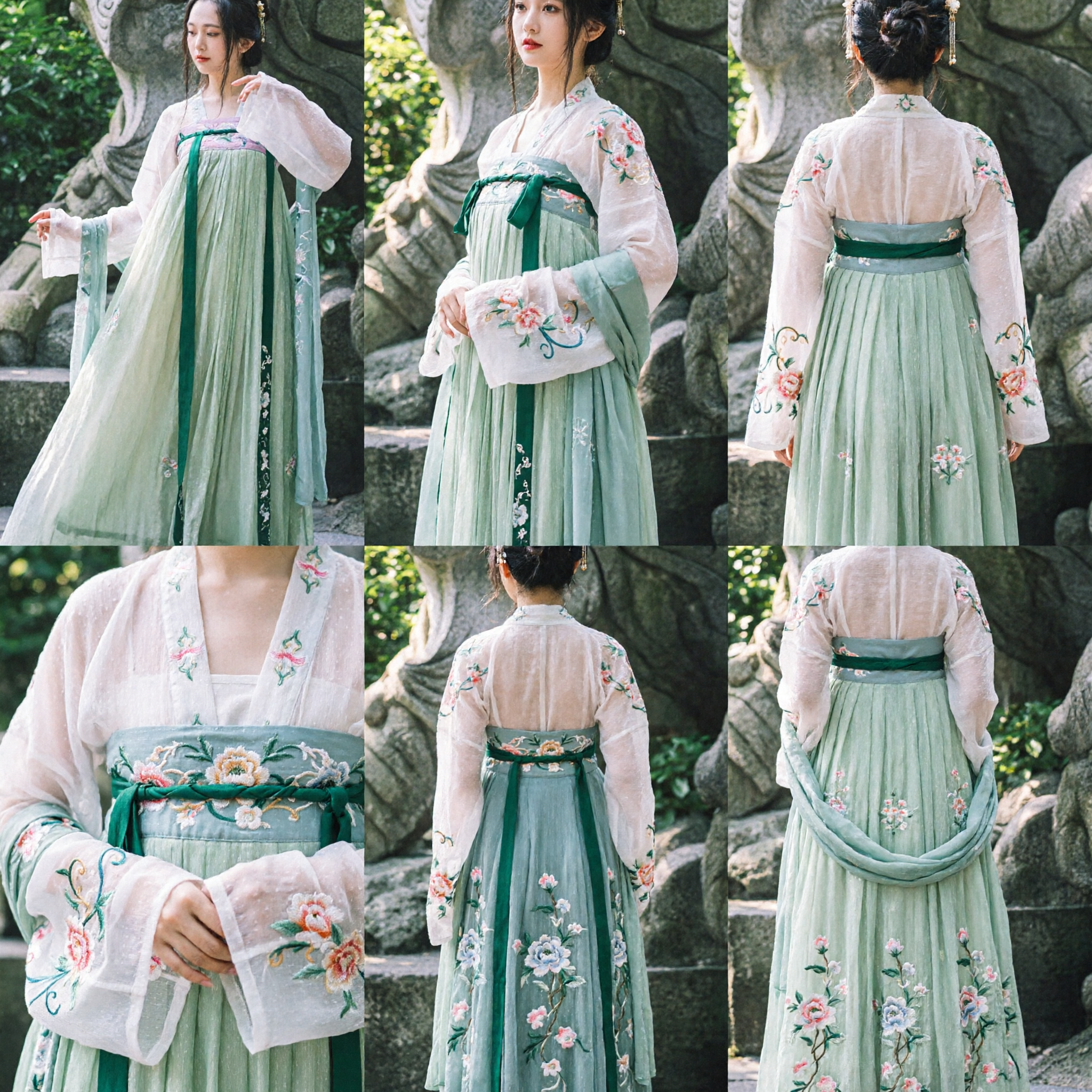 Traditional Chinese Hanfu Green Fairy Dress Tang Dynasty Style Ancient Costume for Women Cosplay Performance - Asian Costume