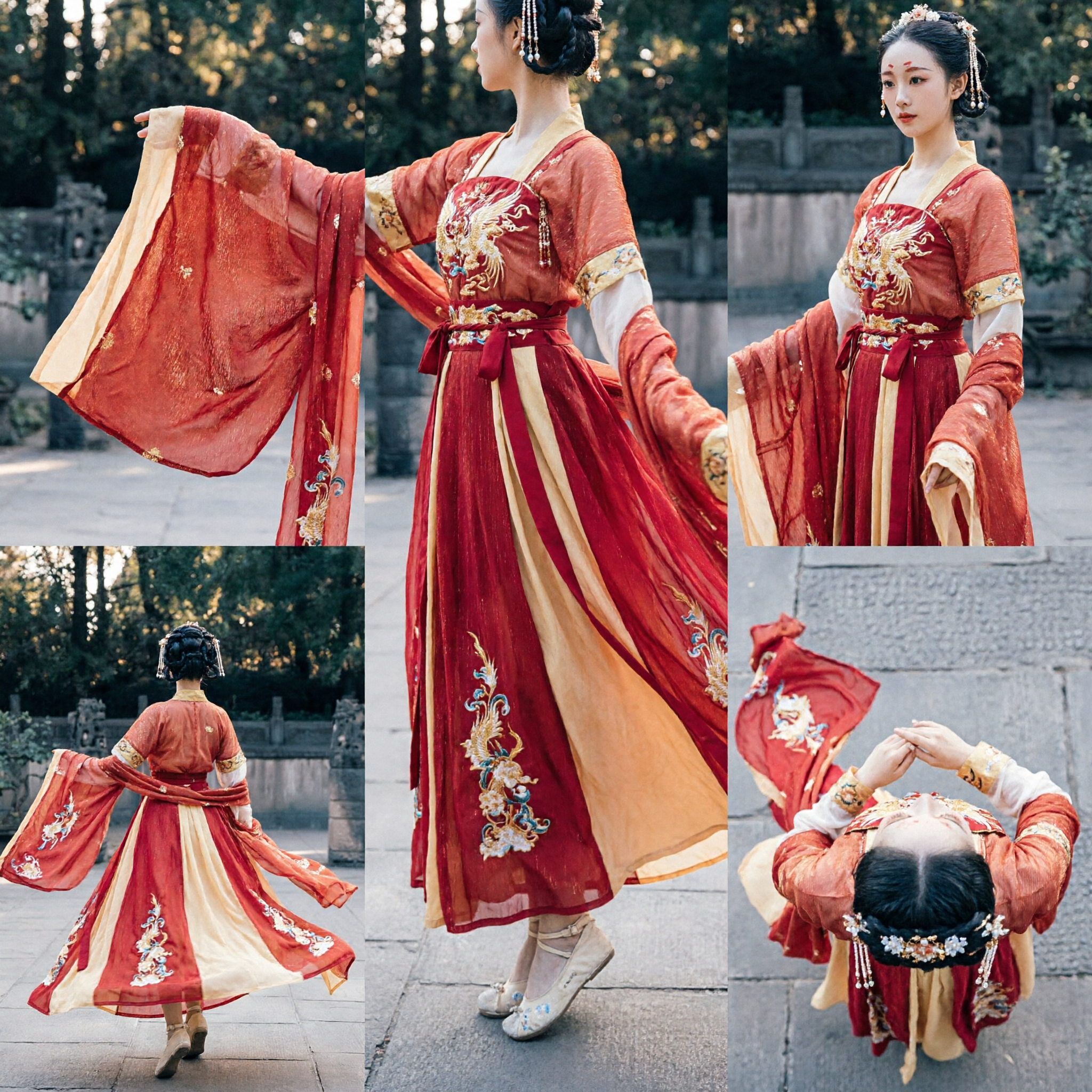 Traditional Chinese Tang Dynasty Hanfu Dance Costume Women's Classical Performance Dress Ancient Red Outfit - Asian Costume