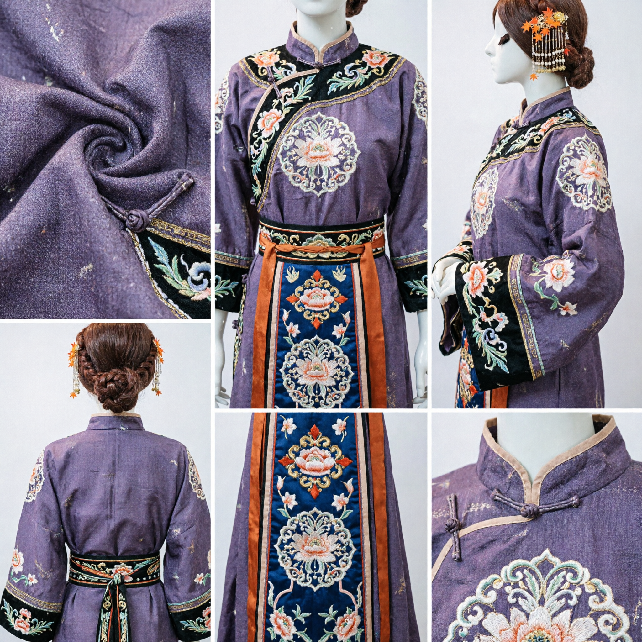 Traditional Chinese Maple Leaf Hairpin Gold Tassel Hair Comb Hanfu Accessories for Women Ancient Style - Asian Costume