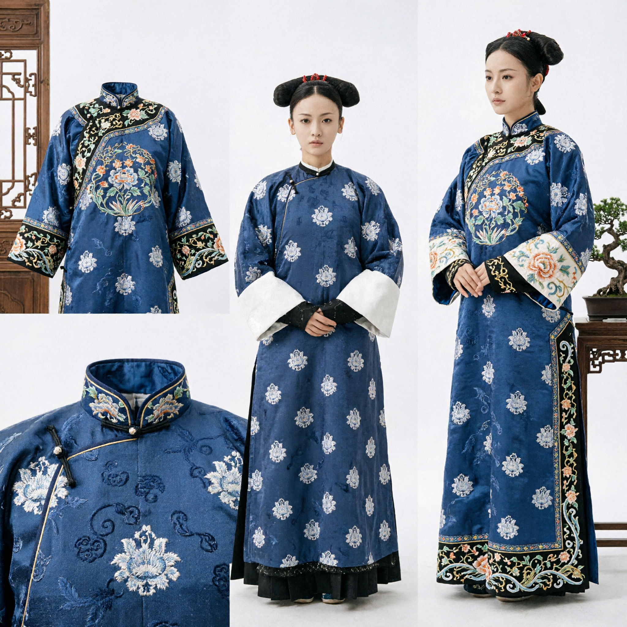 Traditional Chinese Qing Dynasty Manchu Princess Embroidered Robe Historical Drama Cosplay Costume for Women - Asian Costume