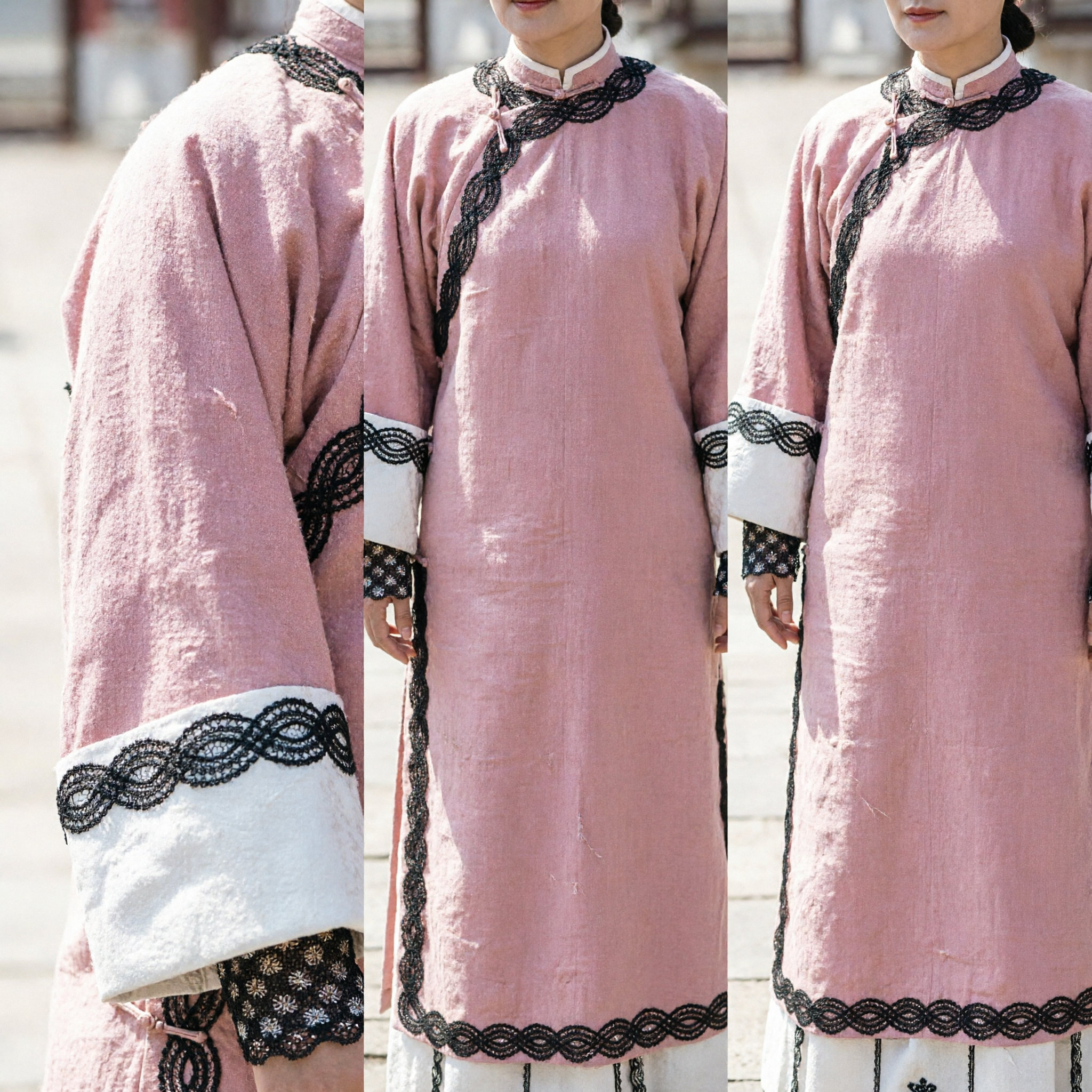 Traditional Chinese Qing Dynasty Pink Manchu Princess Robe Costume for Women Palace Drama Cosplay - Asian Costume
