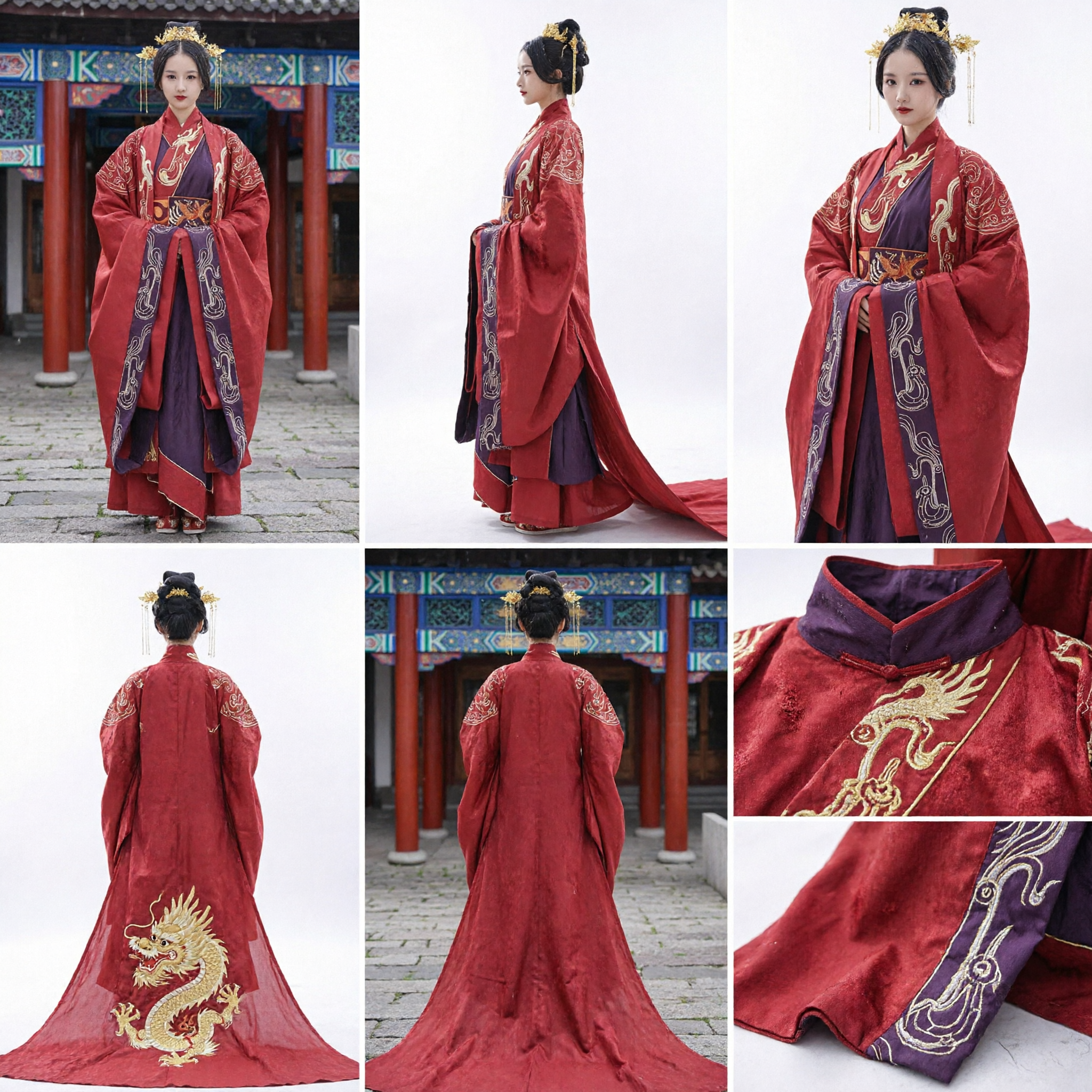 Traditional Chinese Red Hanfu Dress Ancient Princess Robe Han Dynasty Style Costume for Women Wedding Cosplay - Asian Costume