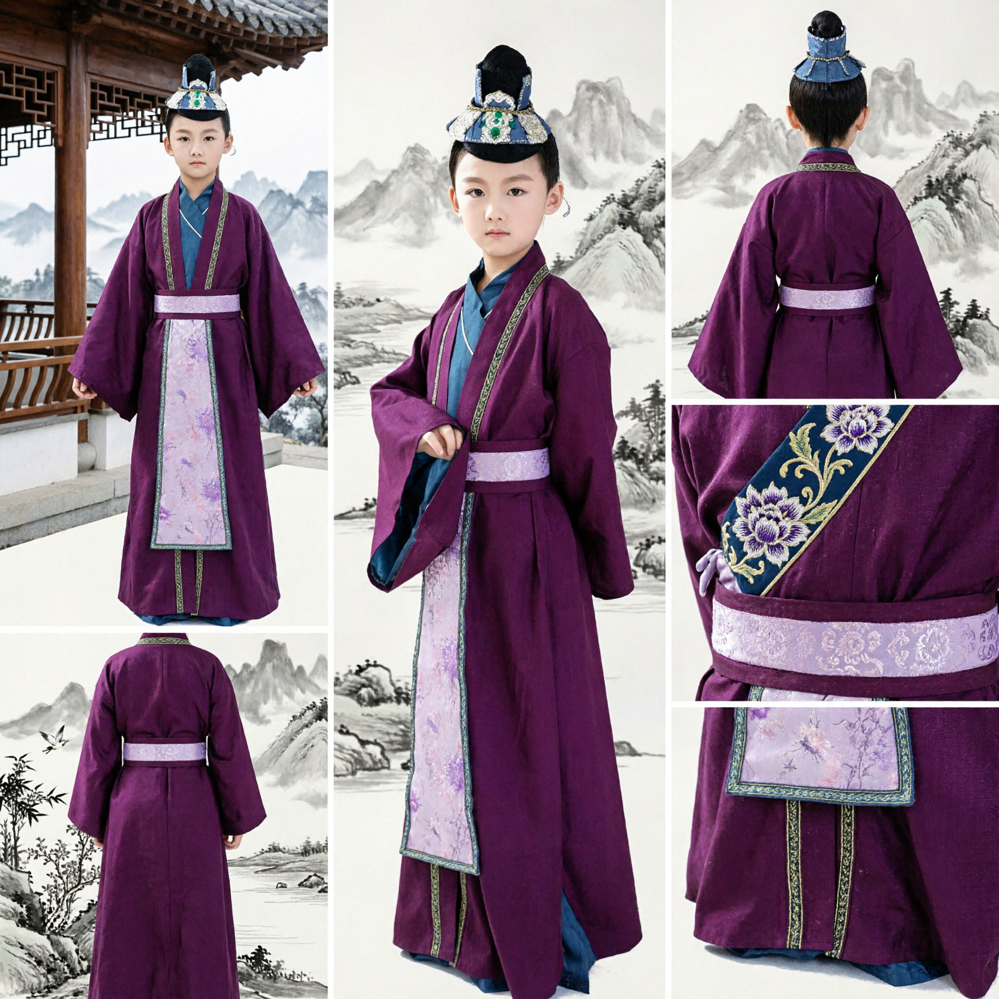 Ancient Chinese Hanfu Costume for Boys Traditional Scholar Noble Robe Kids Historical Clothing for Performance - Asian Costume