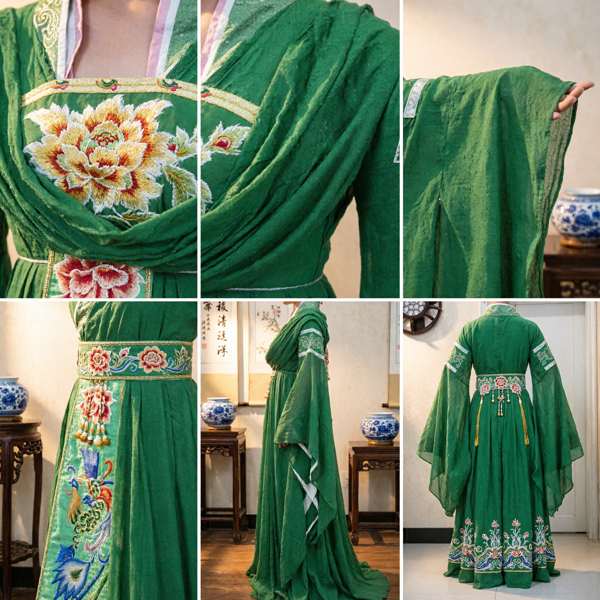 Traditional Chinese Green Hanfu Dress Ancient Palace Lady Costume for Classical Dance Performance and Cosplay - Asian Costume