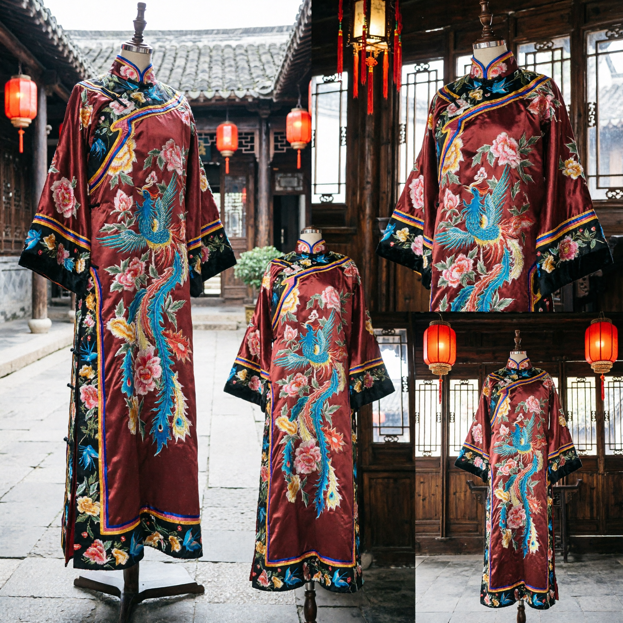 Traditional Chinese Qing Dynasty Empress Costume Red Phoenix Embroidery Robe Ancient Princess Dress for Women - Asian Costume