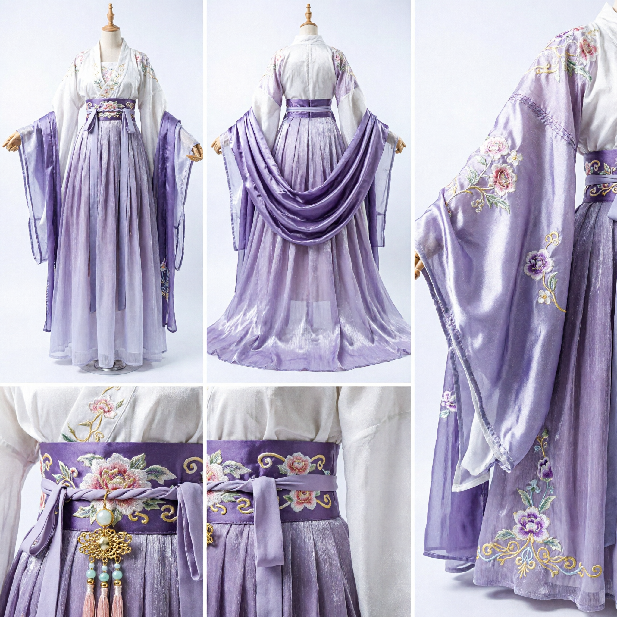 Ancient Chinese Purple Hanfu Fairy Costume for Women Elegant Goddess Dress Cosplay Performance Wear - Asian Costume
