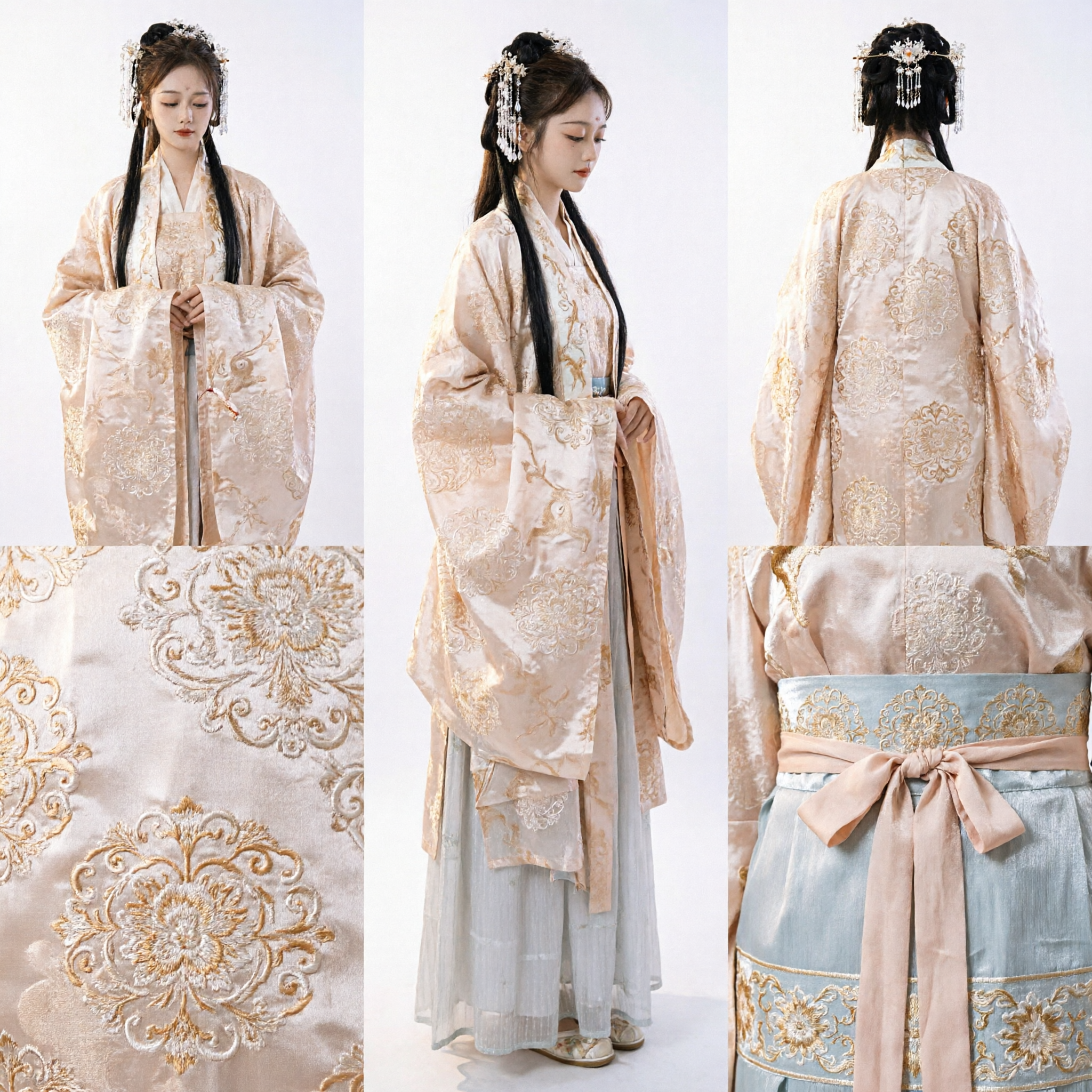 Elegant Chinese Hanfu Tang Dynasty Costume for Women Traditional Ancient Fairy Dress with Embroidery for Cosplay - Asian Costume