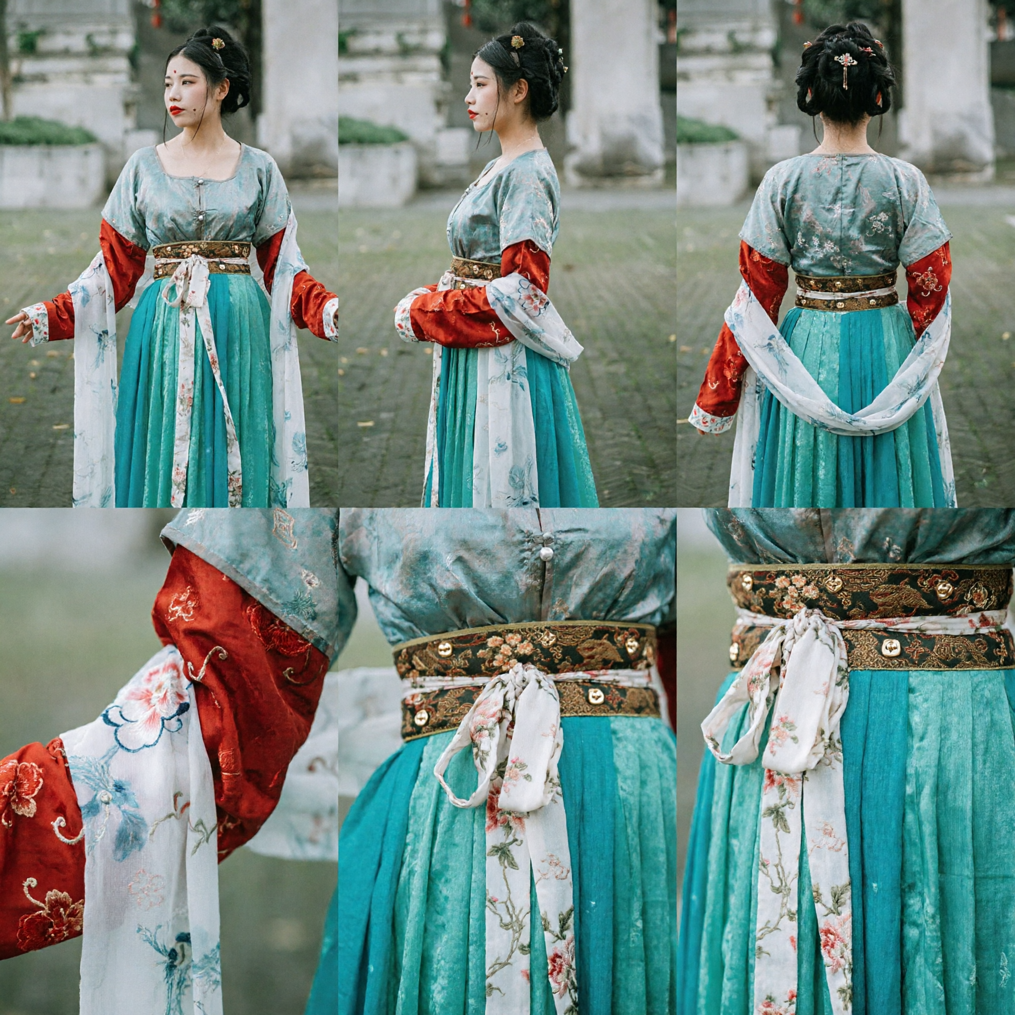 Elegant Chinese Traditional Hanfu Tang Dynasty Green Dress Ancient Princess Fairy Costume for Women - Asian Costume