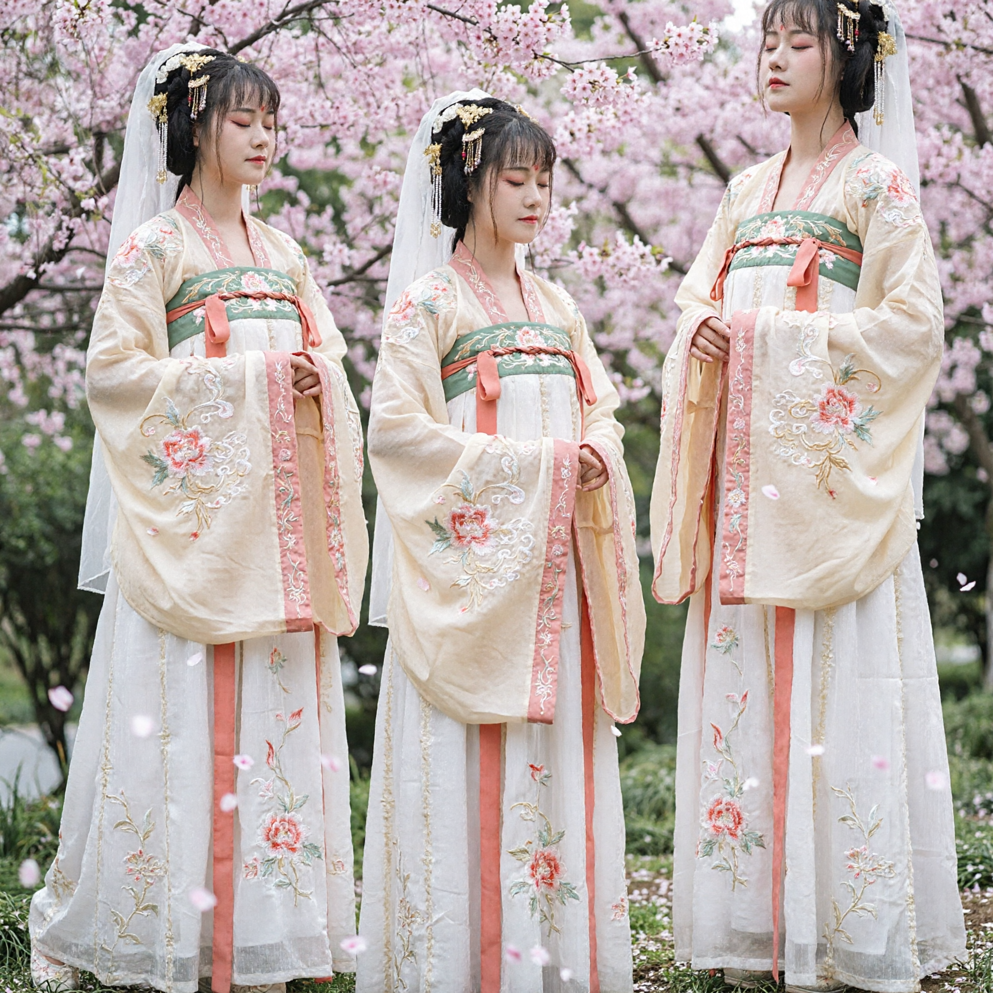 Traditional Chinese Hanfu Ancient Princess Costume Women Elegant Cream and Yellow Fairy Dress for Photography - Asian Costume