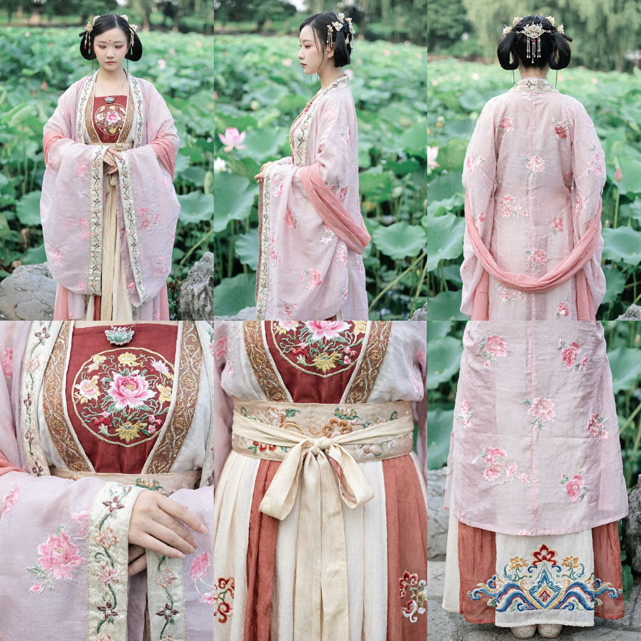 Elegant Pink Tang Dynasty Hanfu Traditional Chinese Costume Ancient Princess Dress for Women Festival - Asian Costume
