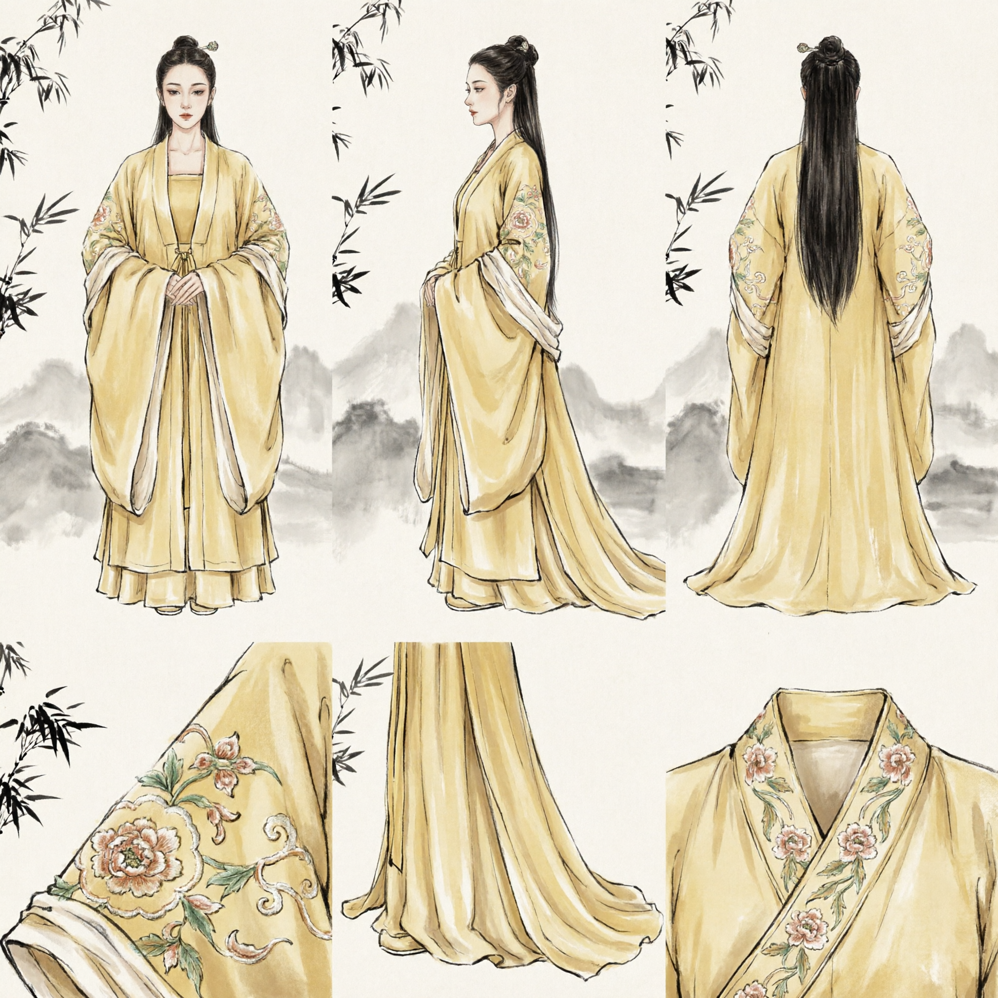Traditional Chinese Hanfu Yellow Ancient Fairy Dress Wuxia Princess Costume for Women Cosplay Performance - Asian Costume
