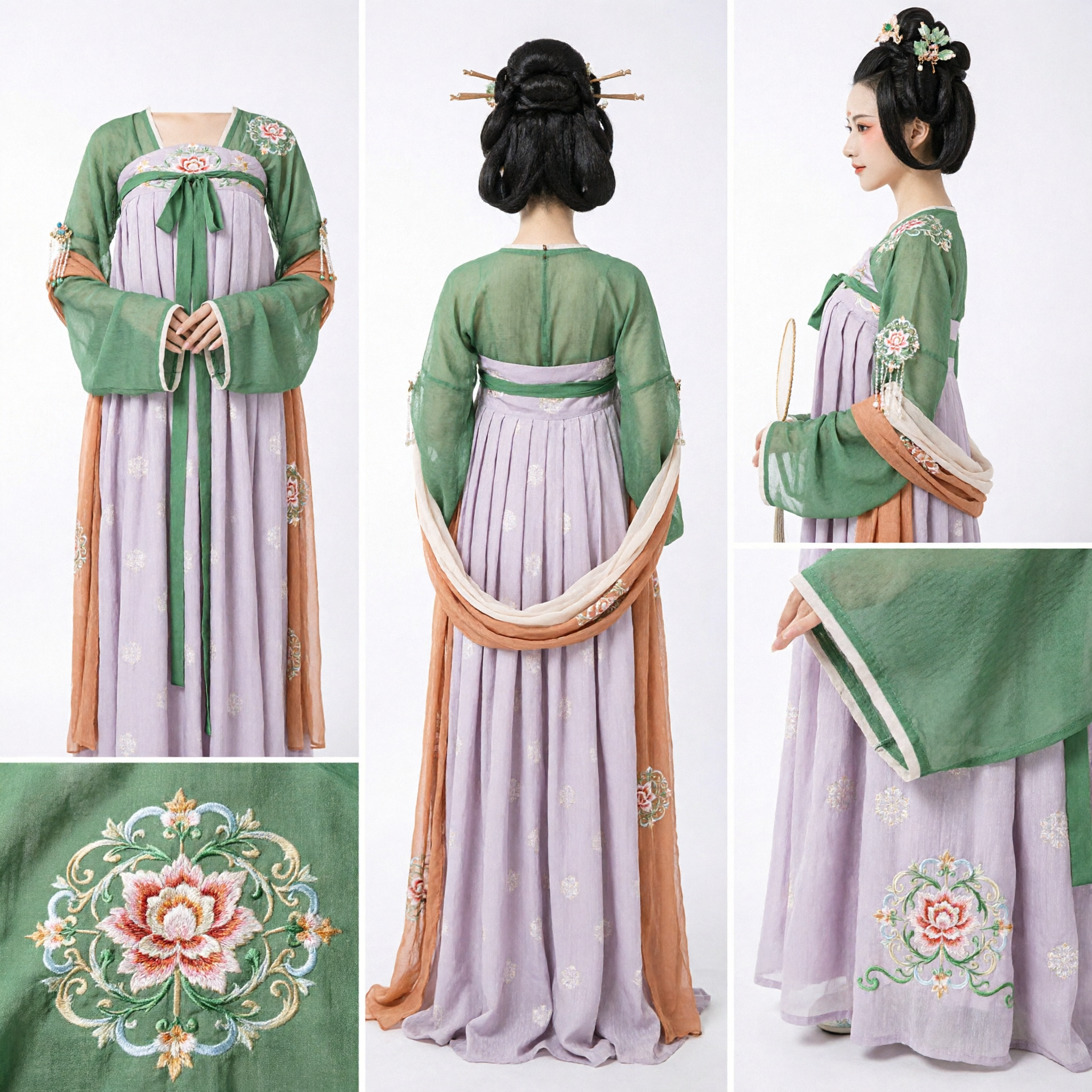 Traditional Chinese Tang Dynasty Hanfu Green Ruqun Ancient Costume for Women Cosplay Performance - Asian Costume