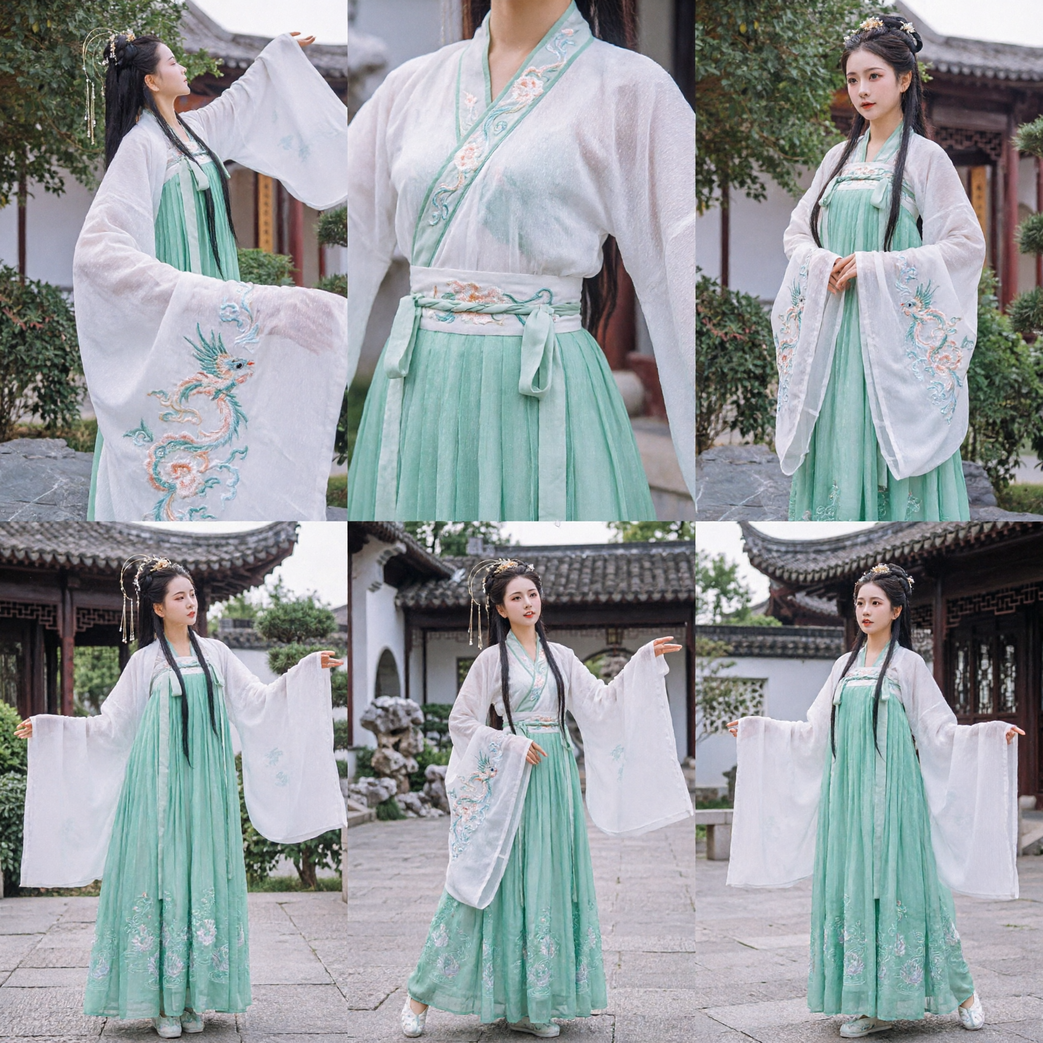 Elegant Green Chinese Hanfu Traditional Dress Tang Dynasty Ruqun Ancient Costume for Women Cosplay Performance - Asian Costume