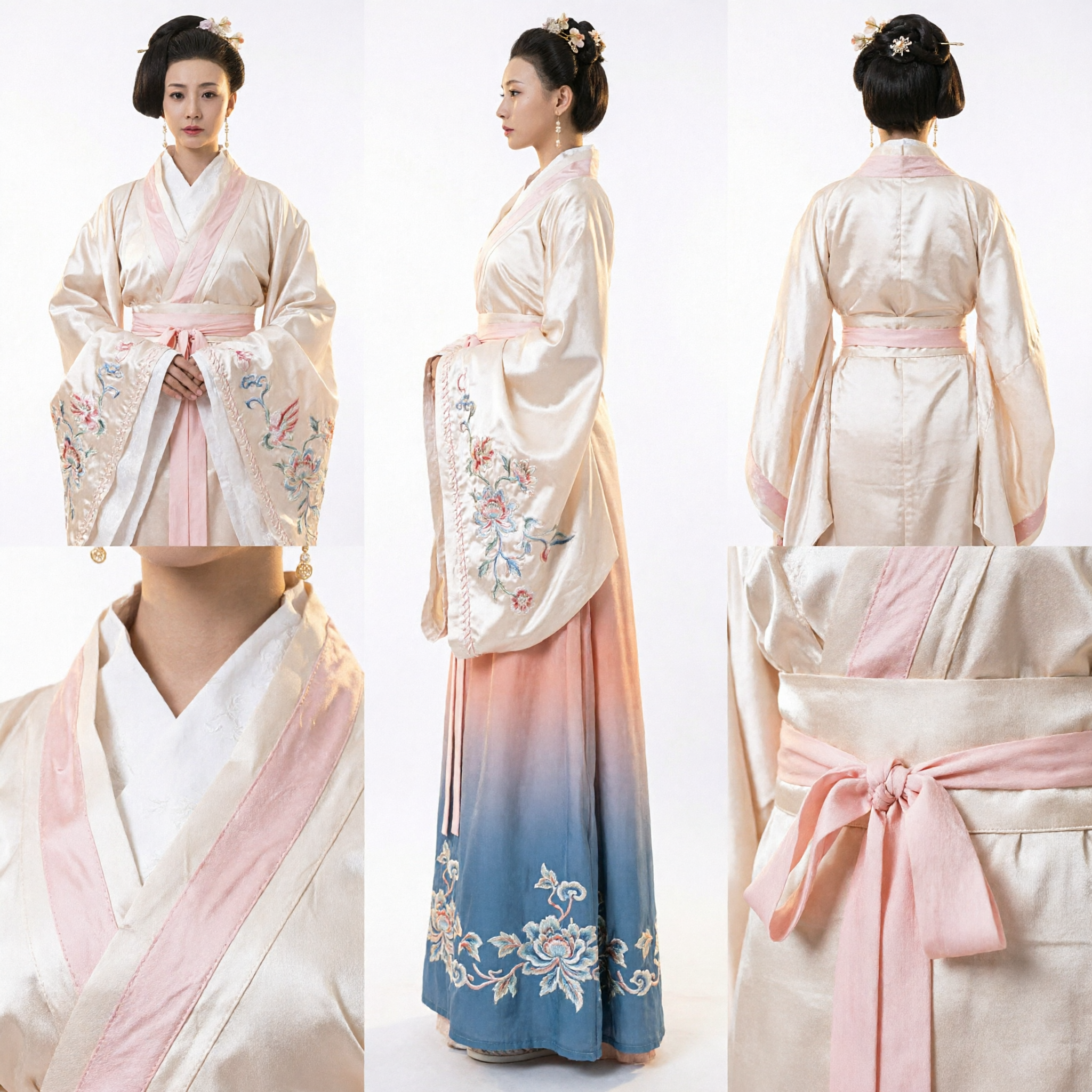 Elegant Ancient Chinese Palace Lady Hanfu Costume White and Pink Traditional Dress for Women Cosplay - Asian Costume
