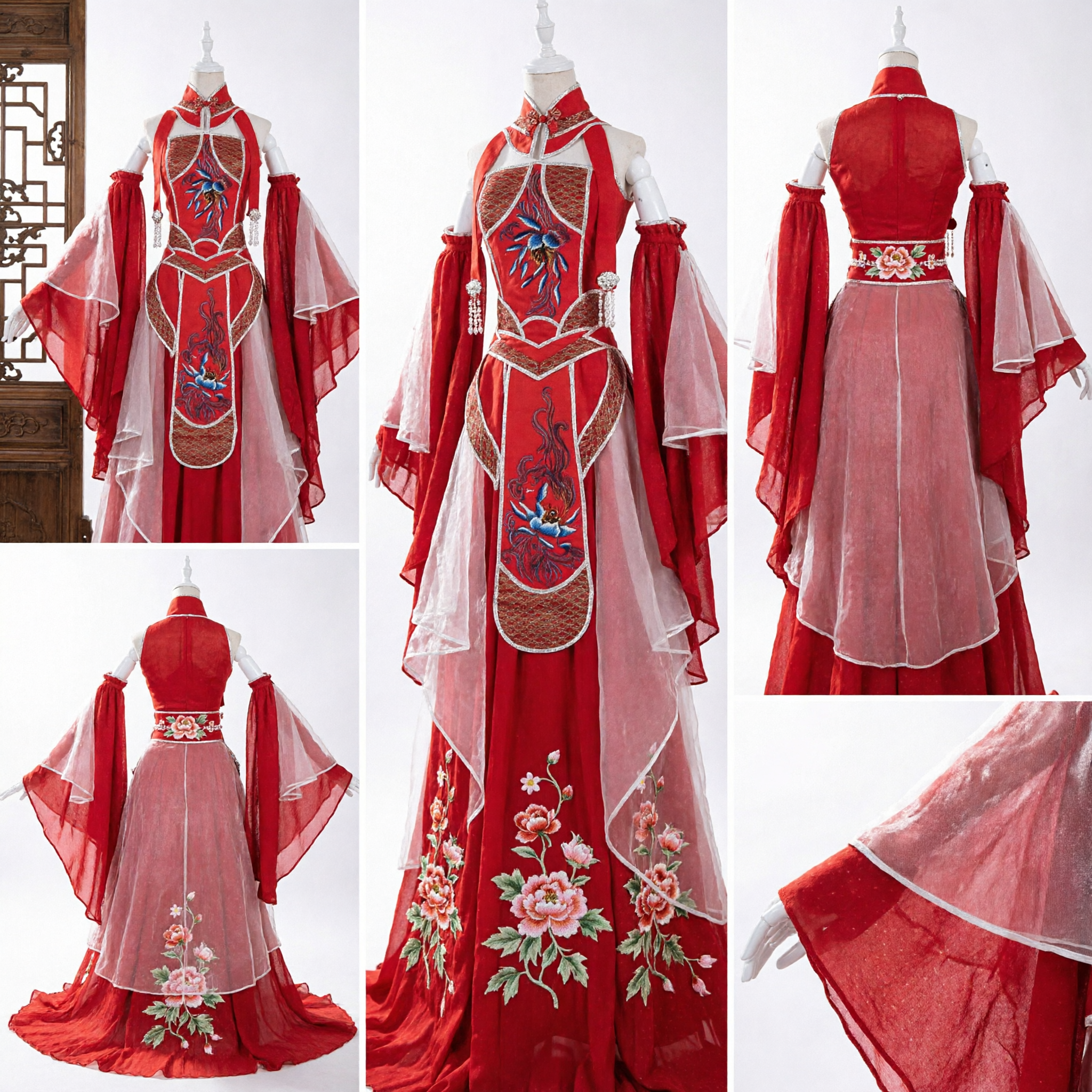 Traditional Chinese Red Hanfu Dress Ancient Xianxia Fairy Costume Women Cosplay Performance Outfit - Asian Costume