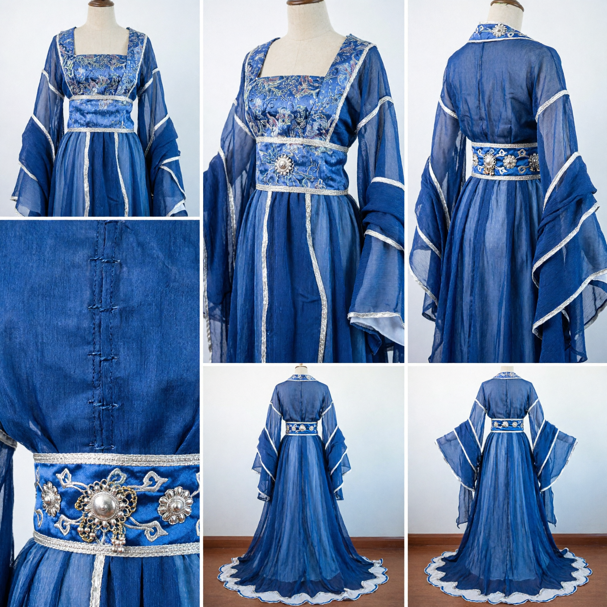 Royal Blue Chinese Traditional Hanfu Ancient Princess Dress Elegant Palace Lady Costume for Women - Asian Costume