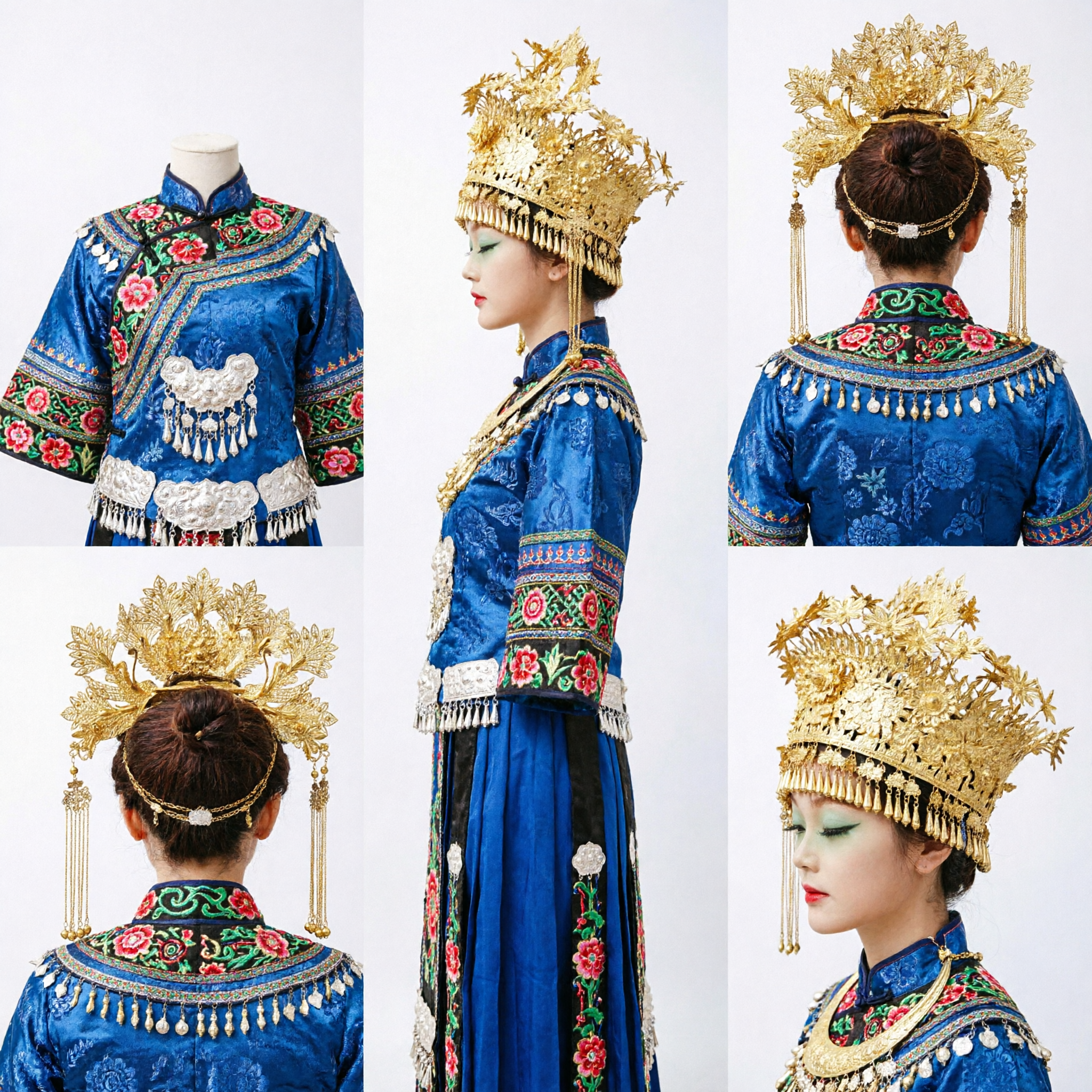 Traditional Chinese Golden Phoenix Crown Hairpiece Elaborate Filigree Wedding Bridal Headwear with Tassels for Hanfu - Asian Costume
