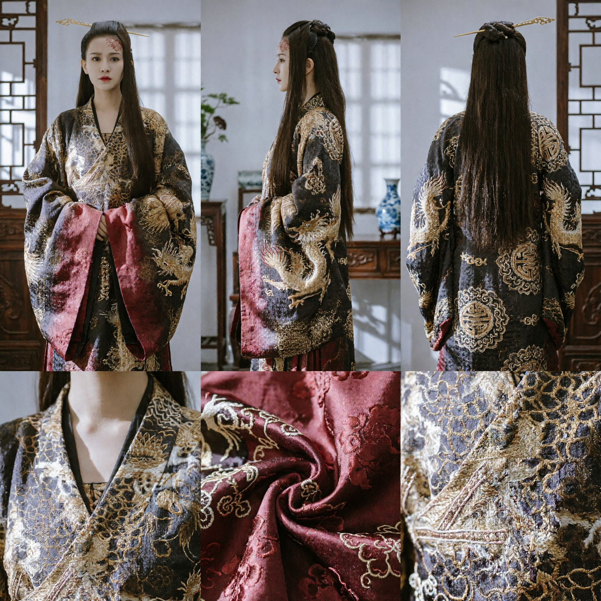 Chinese Traditional Ancient Palace Consort Costume Historical Drama Cosplay Brocade Robe Hanfu Dress for Women - Asian Costume