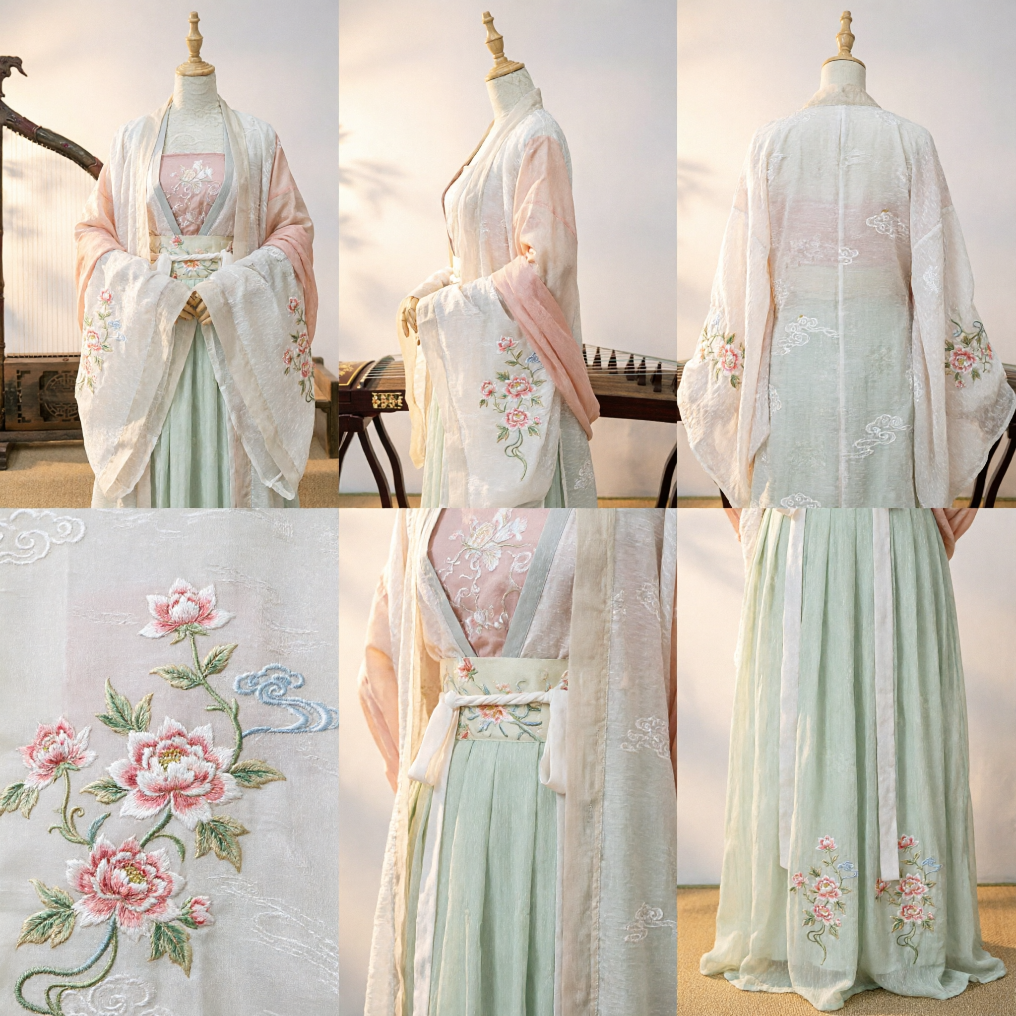 Elegant White and Pink Traditional Chinese Hanfu Ancient Costume Women's Dress for Photography and Cosplay - Asian Costume