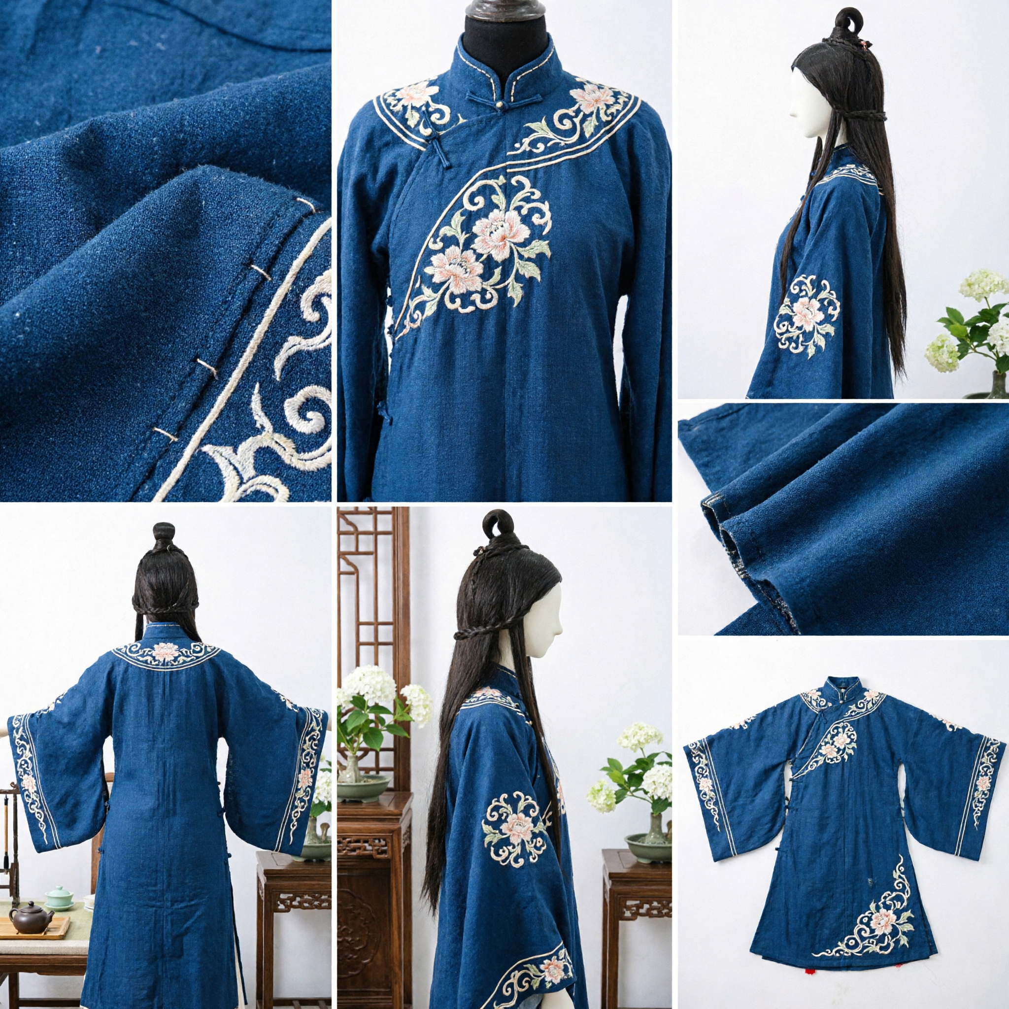 Ancient Chinese Men's Wig Black Hairpiece Top Knot Braided Style for Hanfu Cosplay Costume - Asian Costume