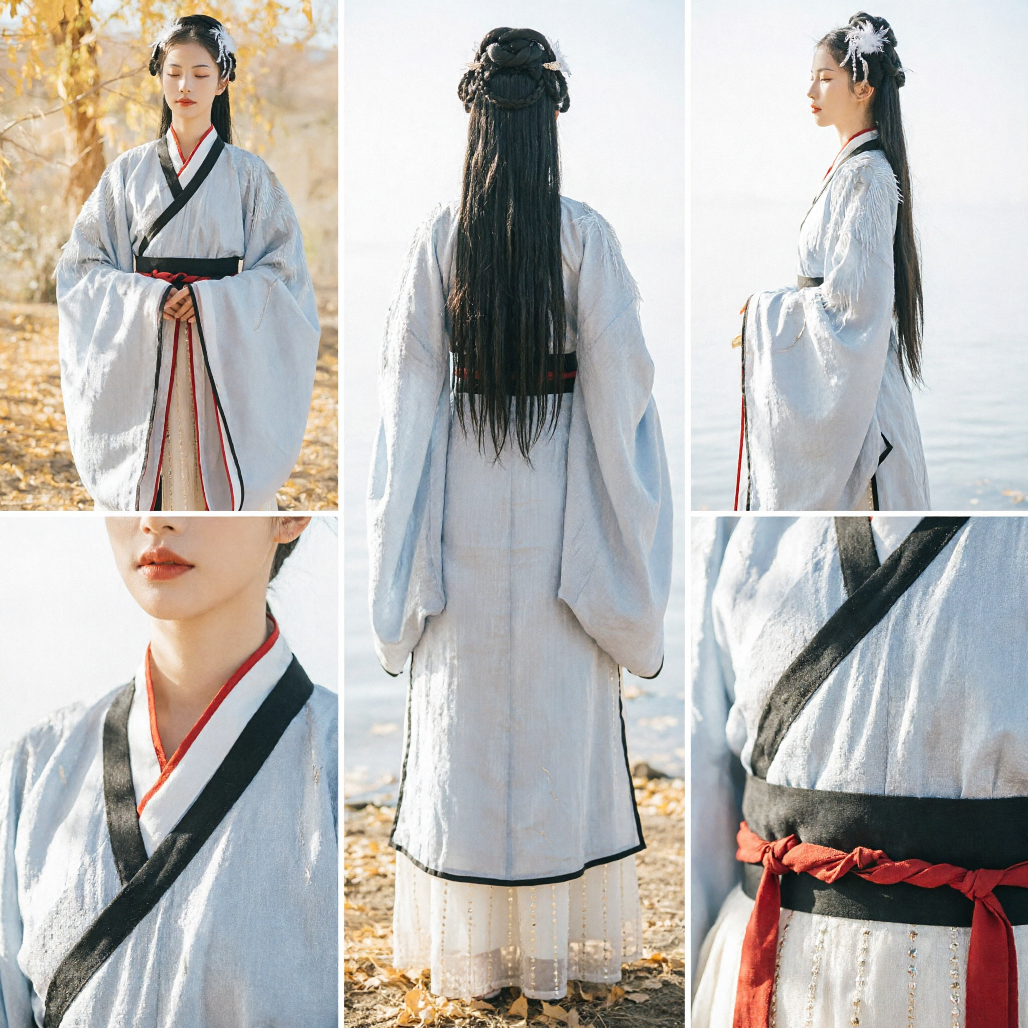 Elegant White Hanfu Traditional Chinese Clothing Han Dynasty Style Ancient Costume for Women Cosplay Photography - Asian Costume