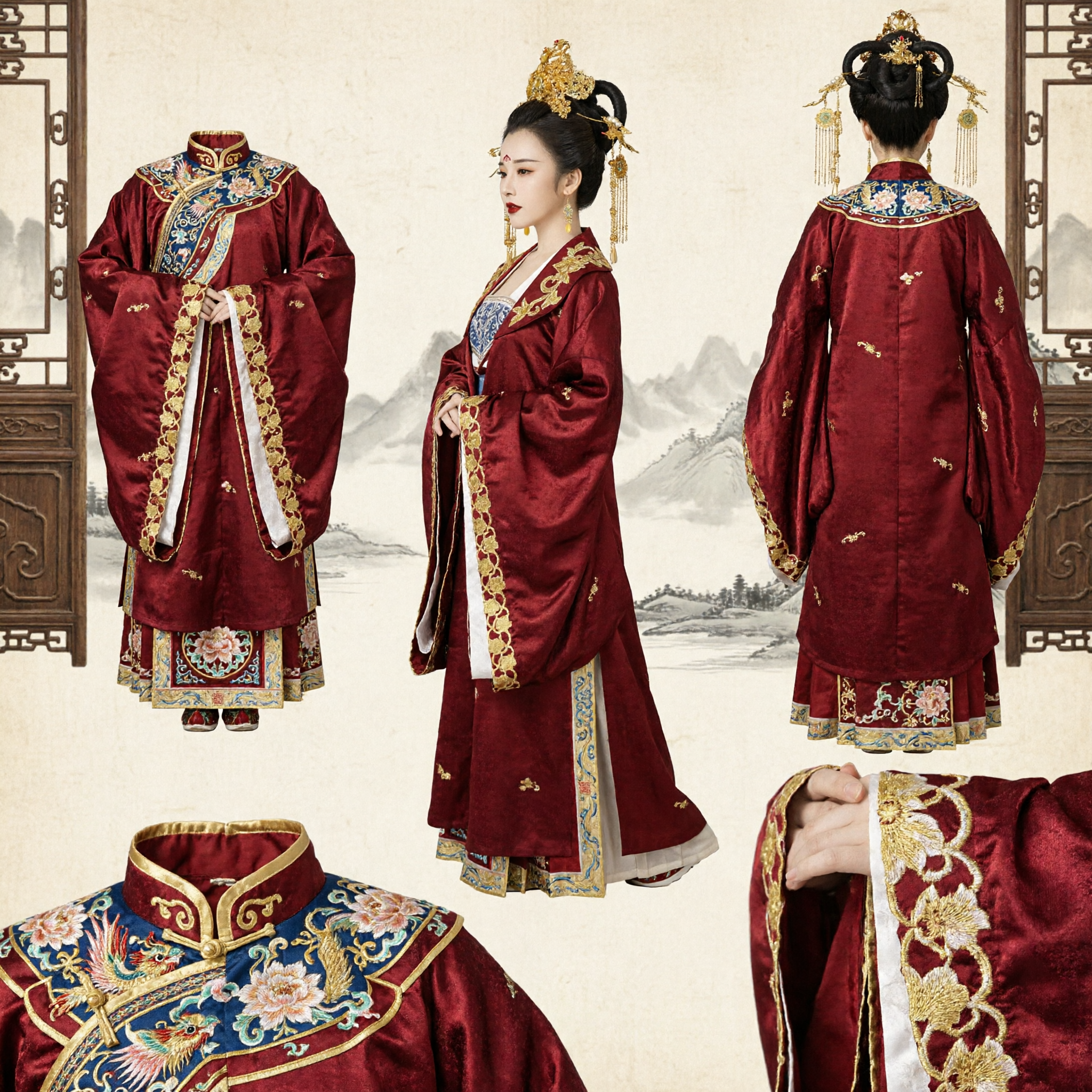 Exquisite Chinese Traditional Hanfu Tang Dynasty Red Royal Princess Costume Ancient Embroidered Dress for Women - Asian Costume