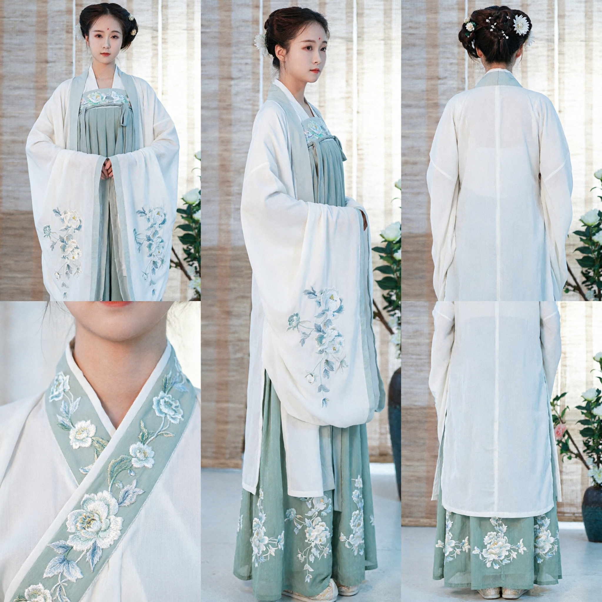 Traditional Chinese Hanfu Costume for Women Ancient Blue Embroidered Fairy Dress for Cosplay and Performance - Asian Costume