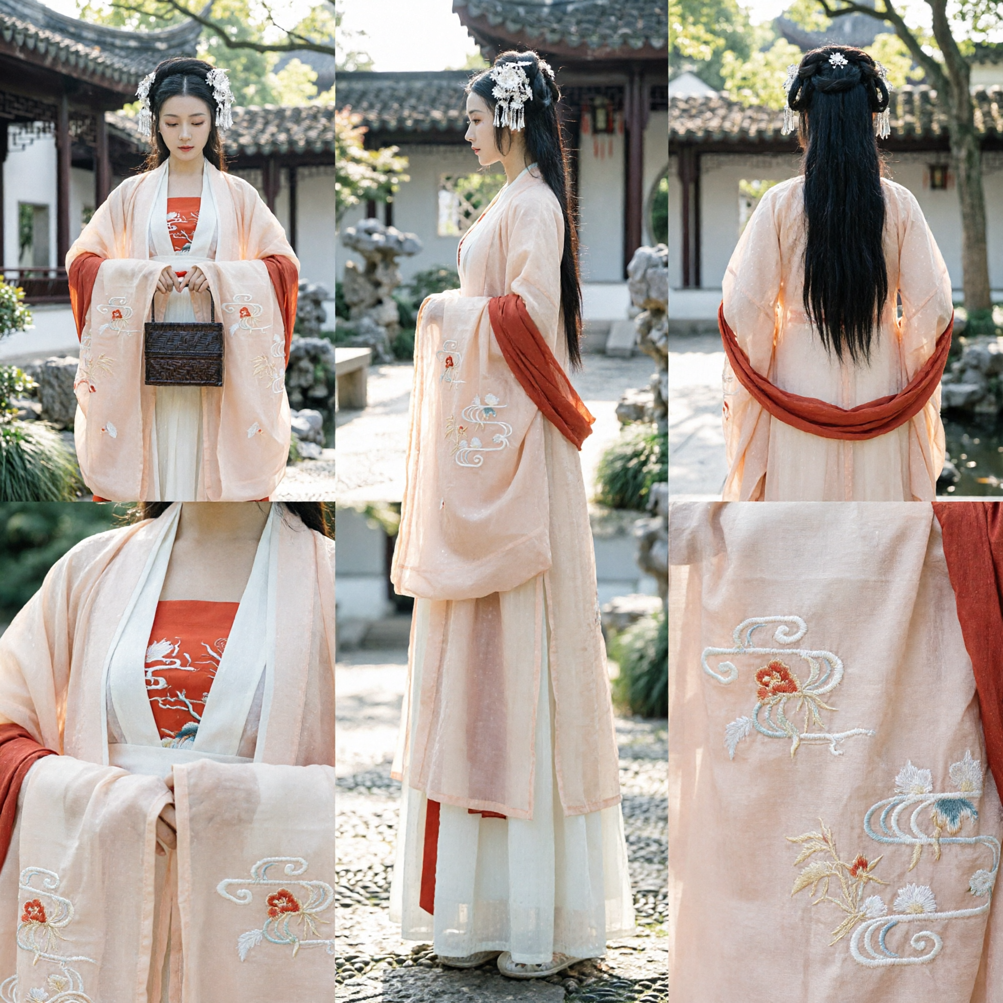 Traditional Chinese Hanfu Costume Women Ancient Jin Dynasty Princess Dress Embroidered Fairy Clothing for Photography and Cosplay - Asian Costume