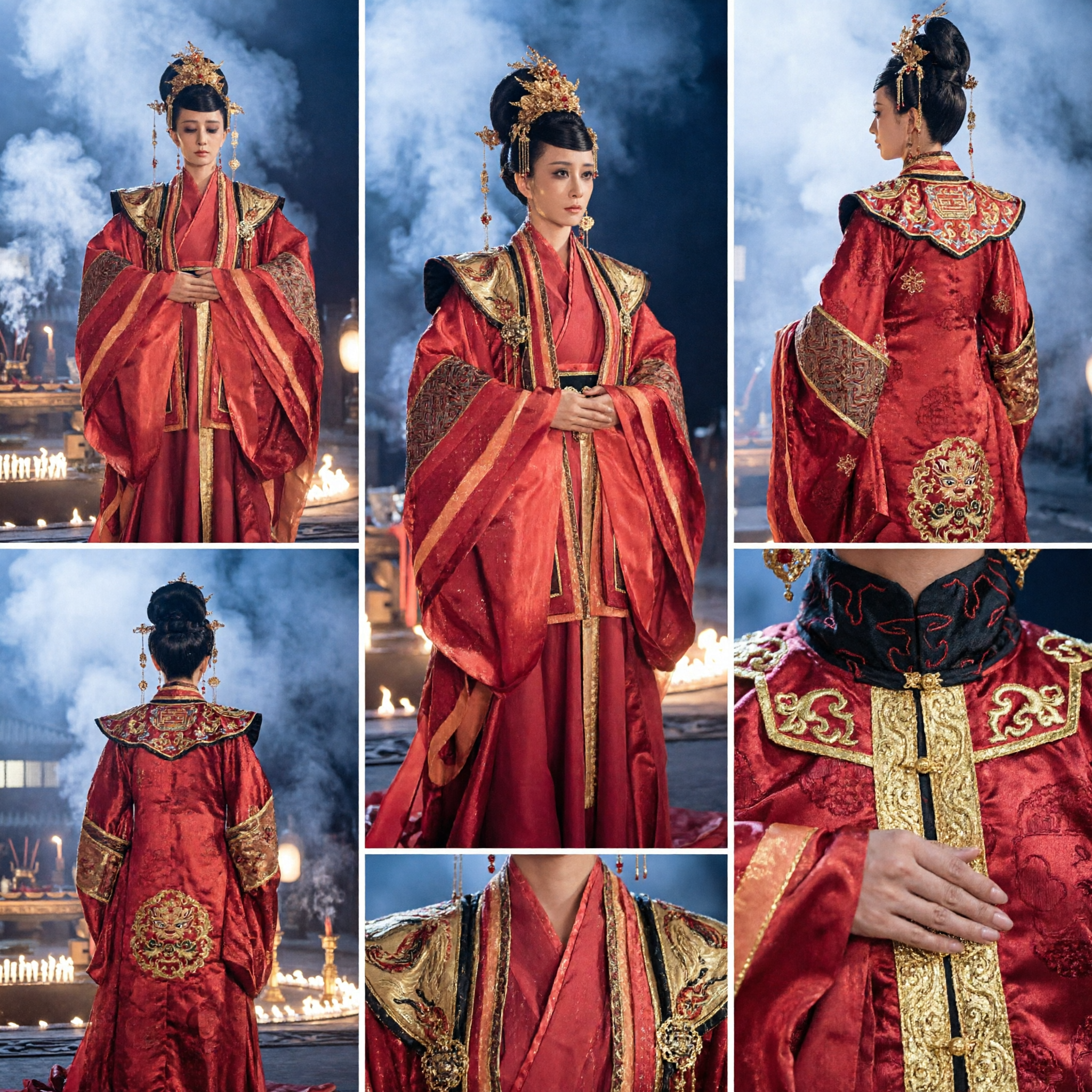 Chinese Traditional Ancient Empress Red Wedding Hanfu Costume for Women Cosplay Performance - Asian Costume