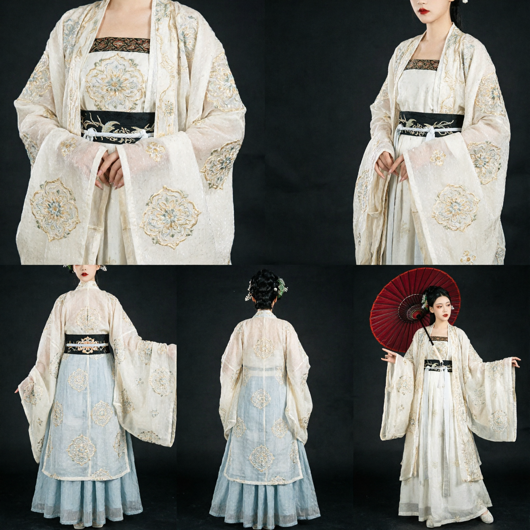 Chinese Traditional Hanfu White Embroidered Fairy Dress Ancient Princess Costume for Women Performance - Asian Costume