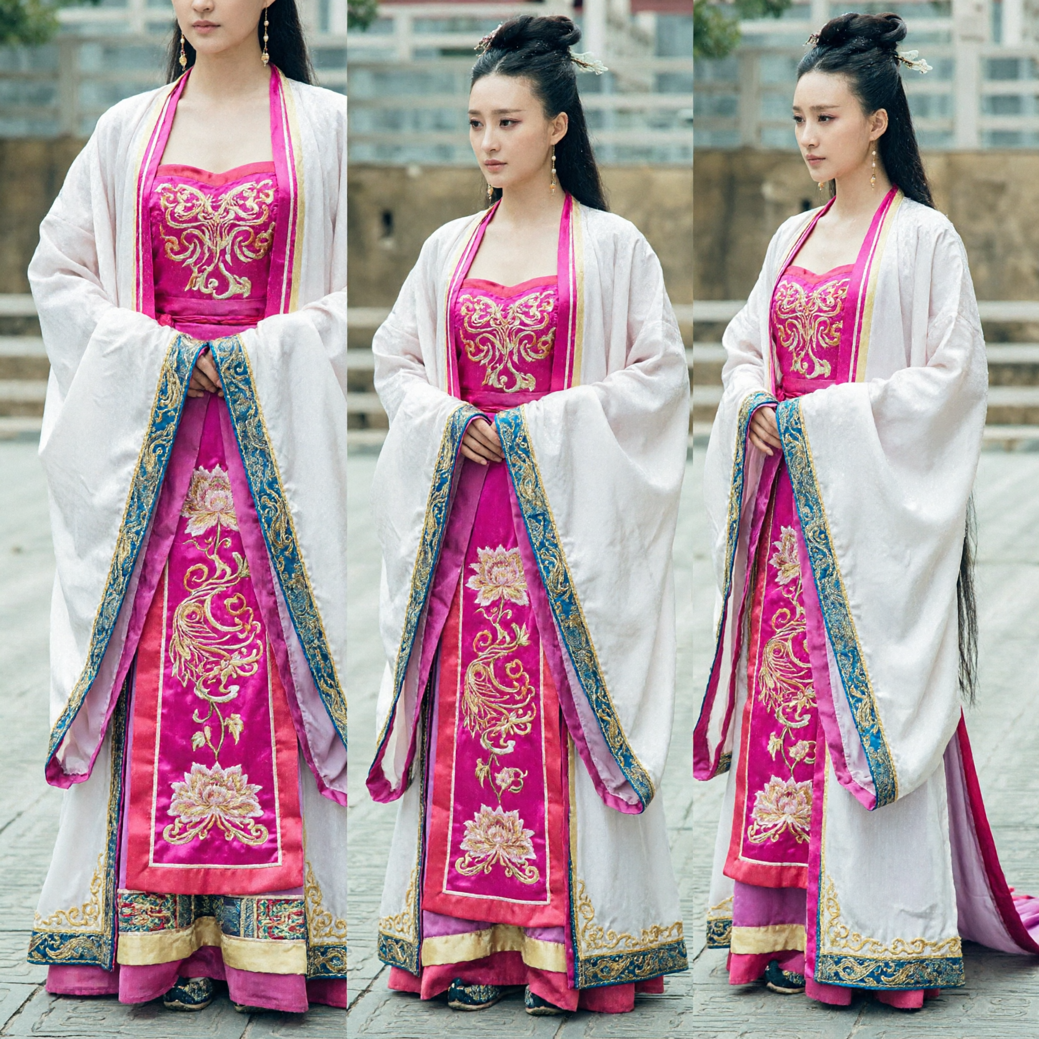 Exquisite Pink and White Traditional Chinese Hanfu Ancient Princess Costume Elegant Historical Dress for Women Cosplay - Asian Costume