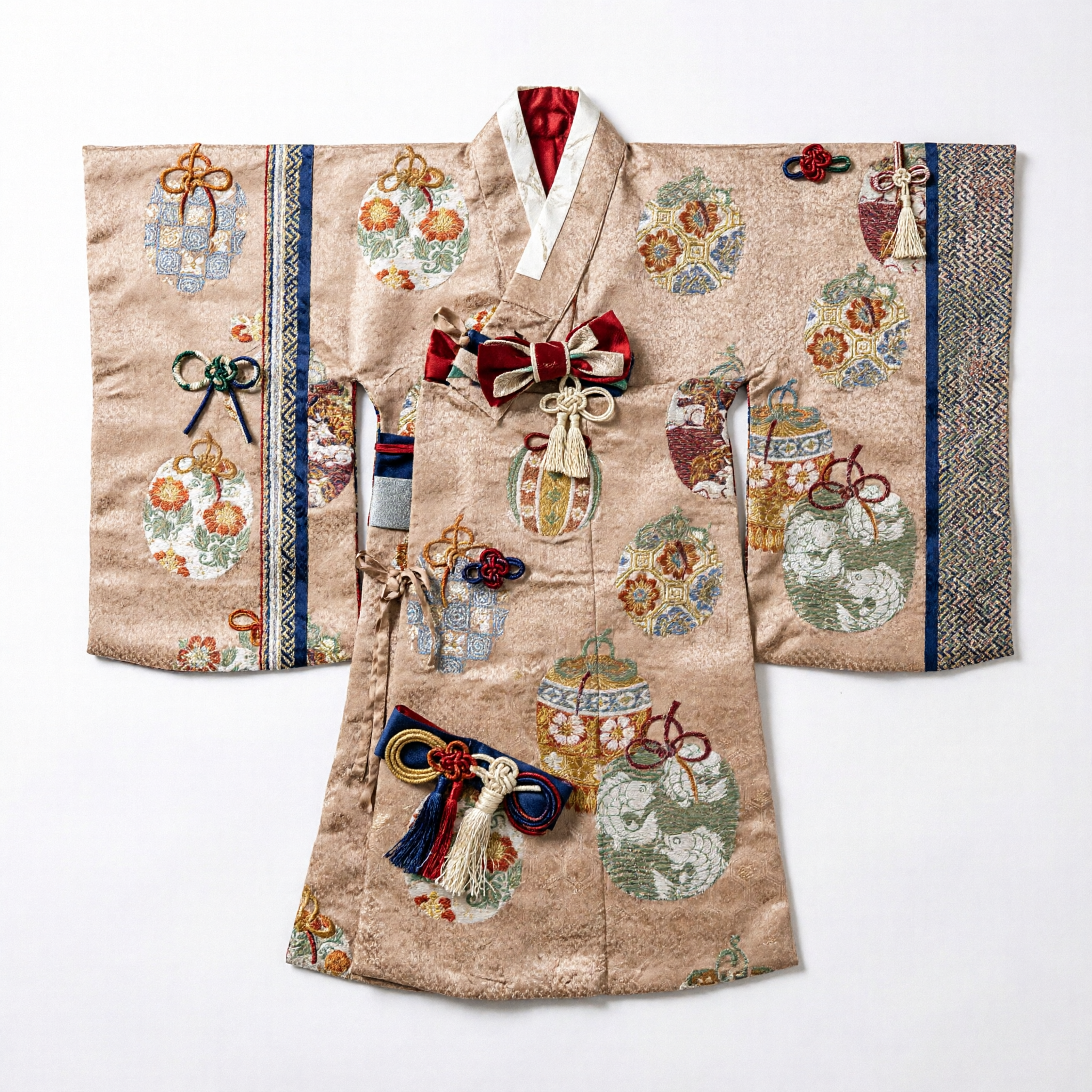 Traditional Chinese Brocade Table Runner with Auspicious Fish and Floral Patterns for Wedding Banquet Home Decor - Asian Costume