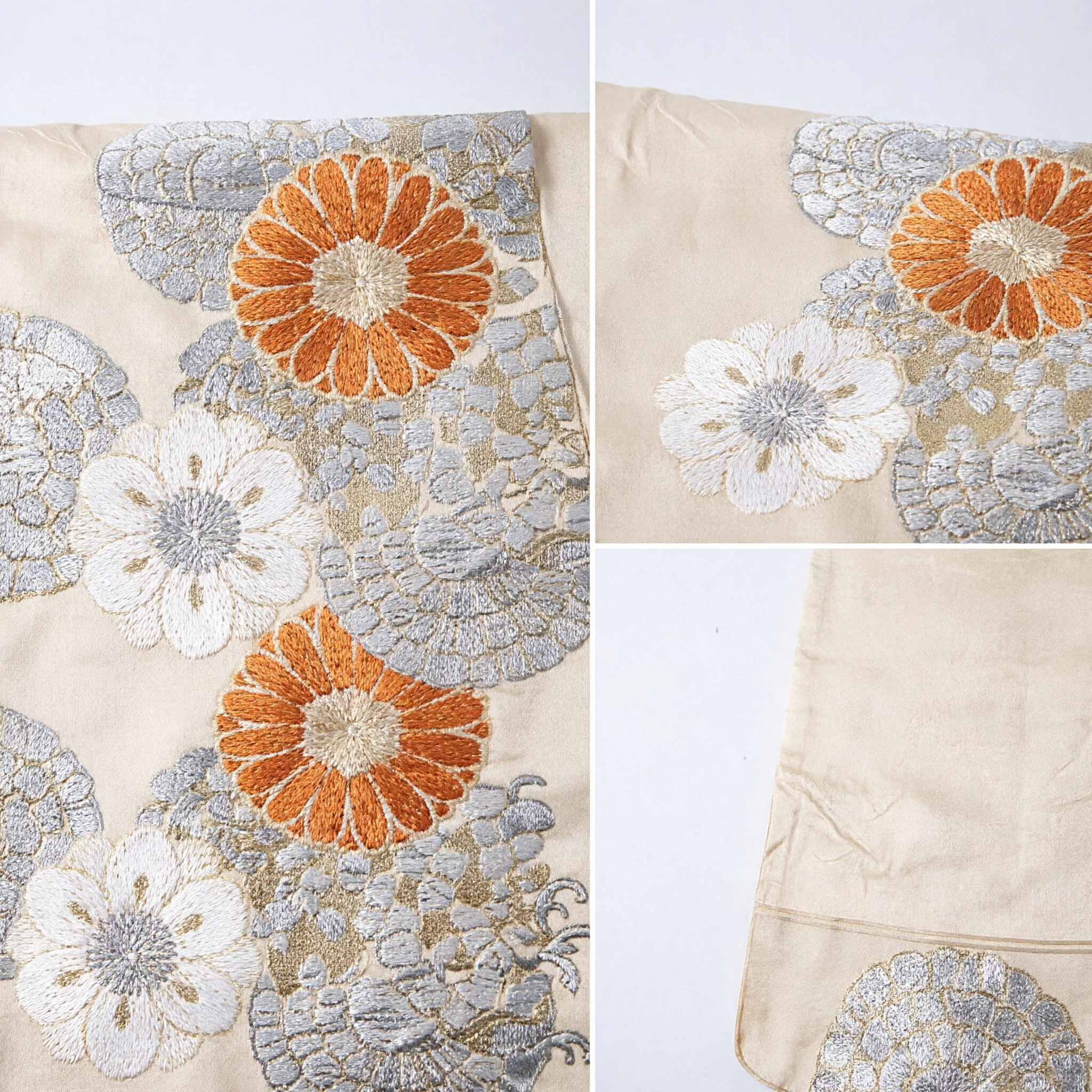 Traditional Chinese Hanfu Silk Sash with Chrysanthemum Embroidery for Women Wedding Costume Accessory - Asian Costume