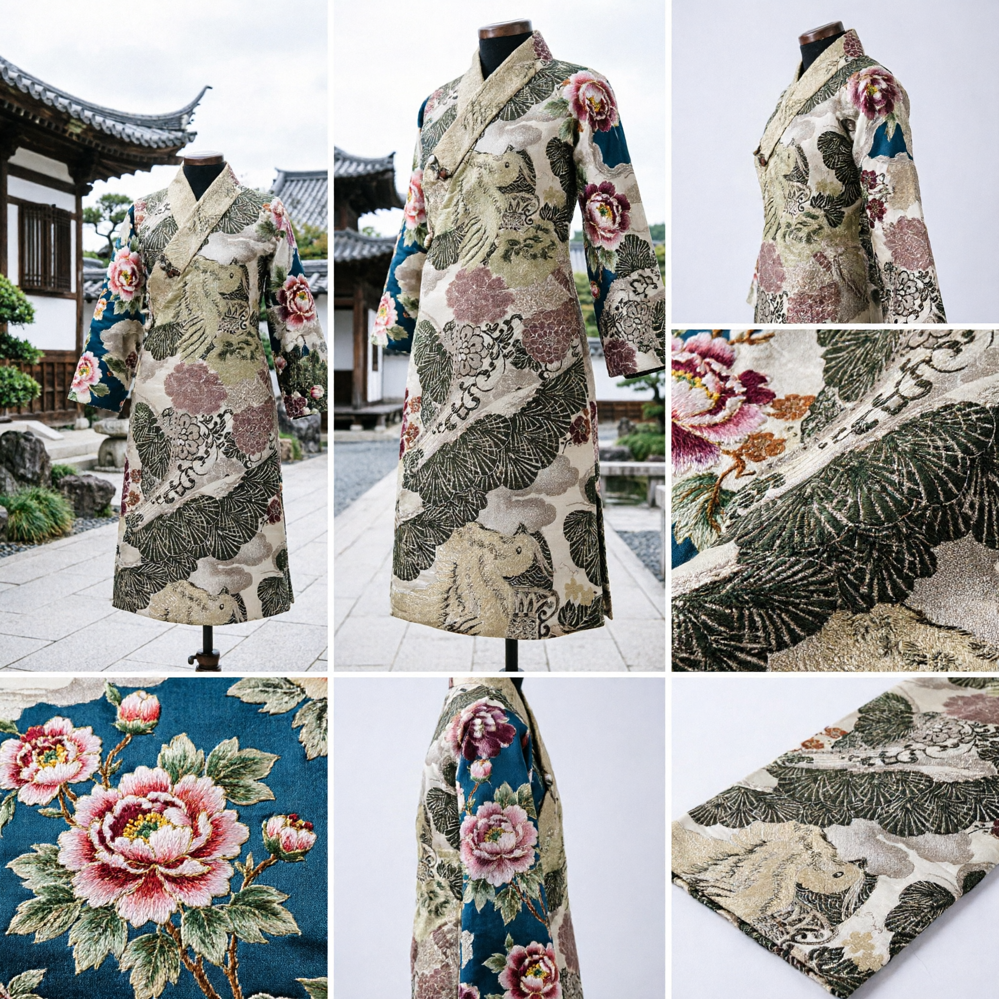Traditional Chinese Silk Brocade Sash with Crane and Pine Motifs for Hanfu Costume Accessories - Asian Costume