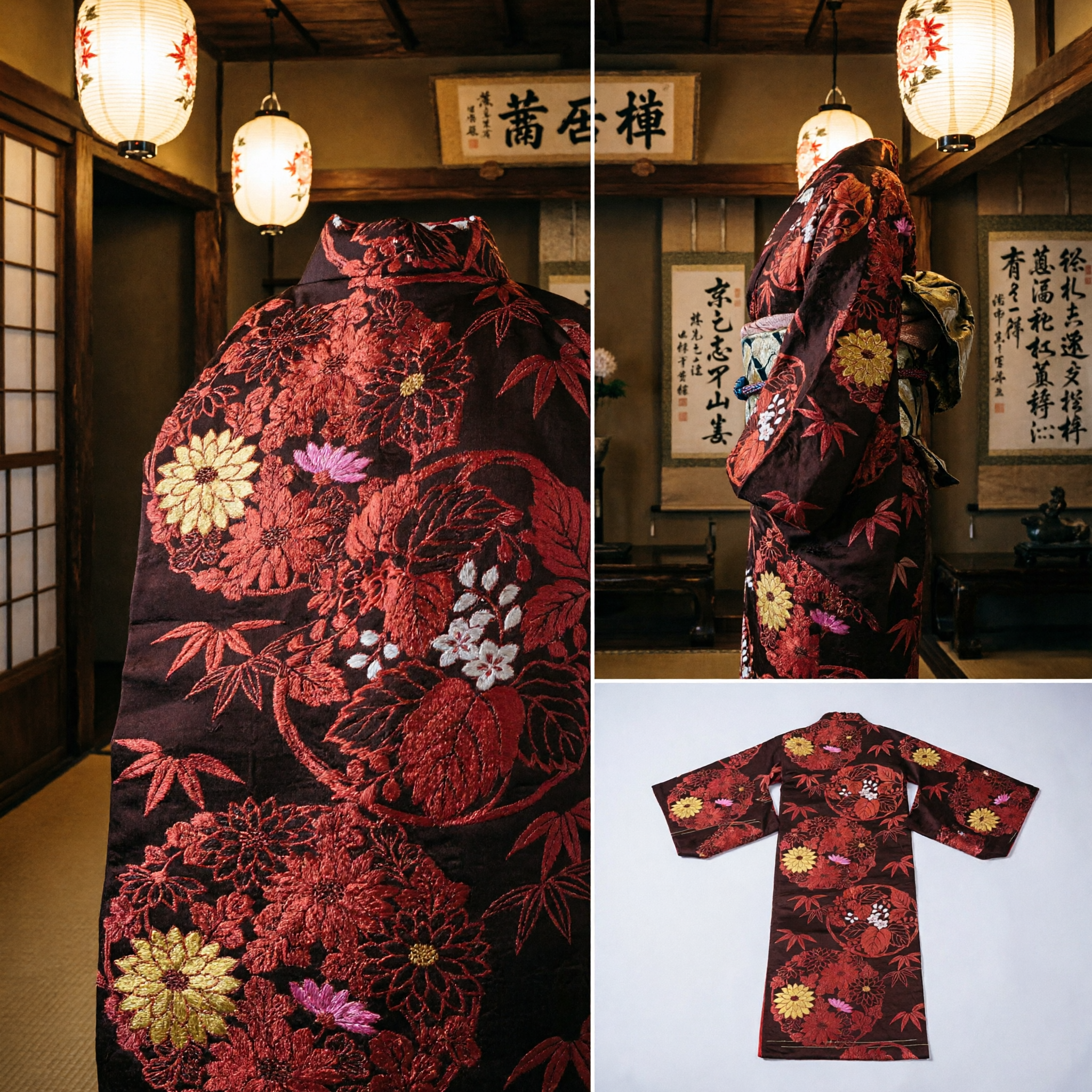 Traditional Chinese Brocade Sash with Gold Embroidery Floral Pattern for Women Hanfu Costume and Cosplay - Asian Costume