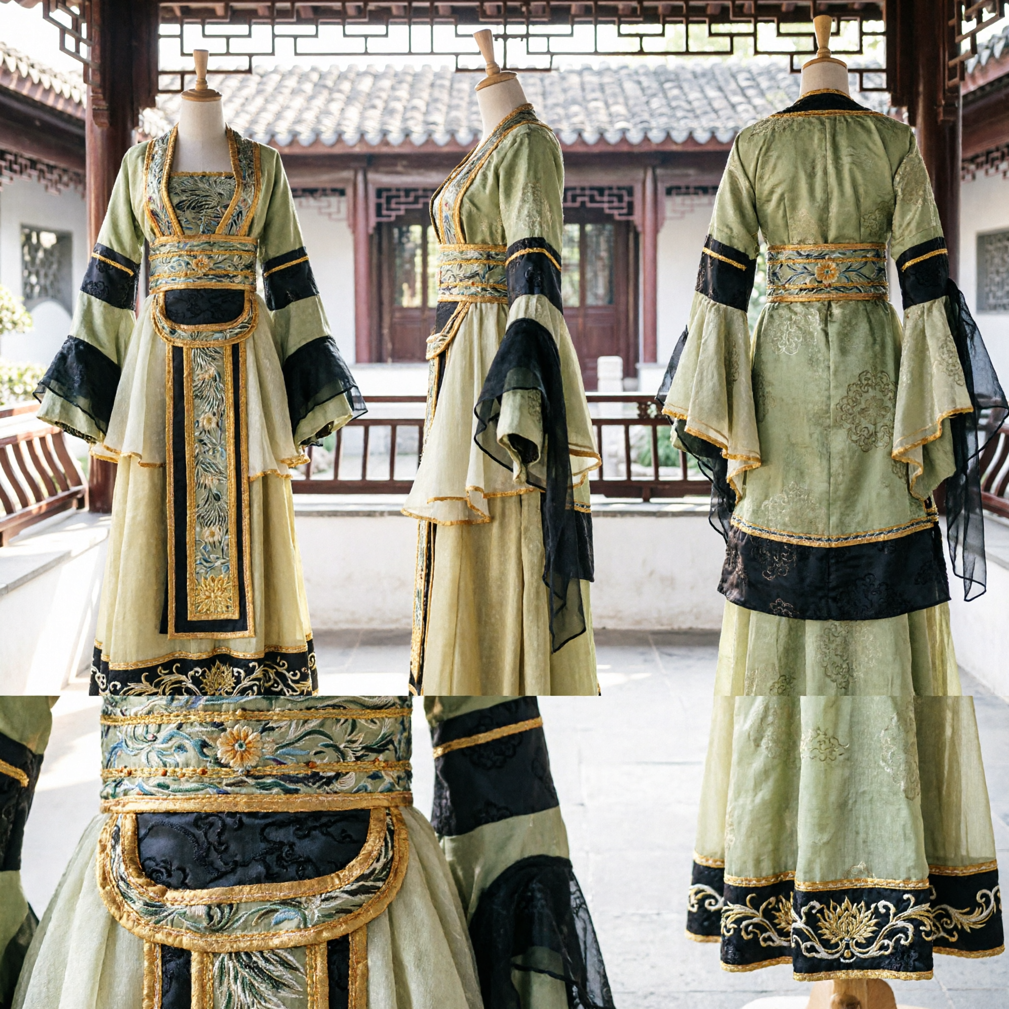 Ancient Chinese Yellow Hanfu Dress Traditional Princess Costume with Gold Embroidery for Women Cosplay - Asian Costume