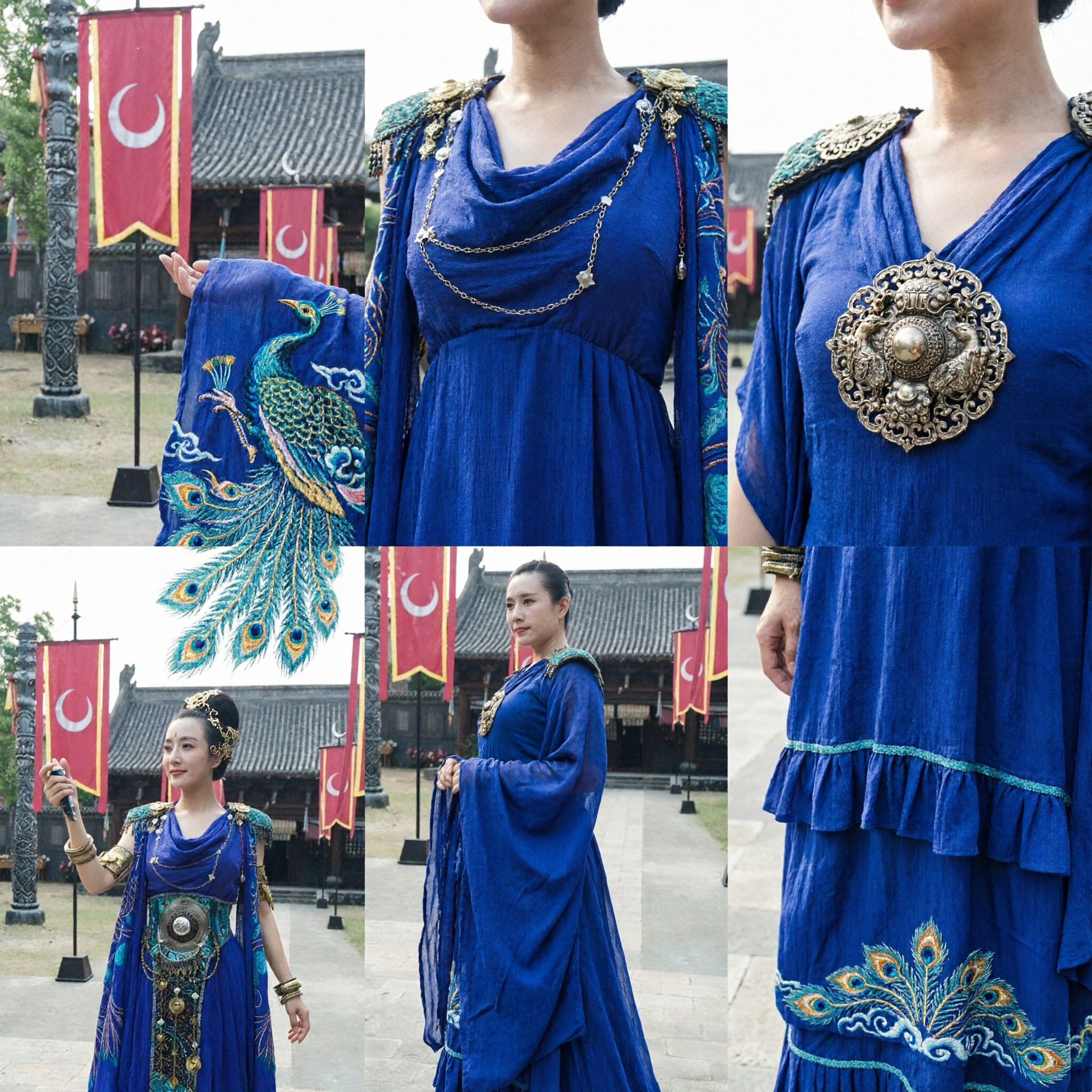 Ancient Chinese Tang Dynasty Palace Lady Blue Costume Traditional Empress Dress for Women Historical Performance Cosplay - Asian Costume