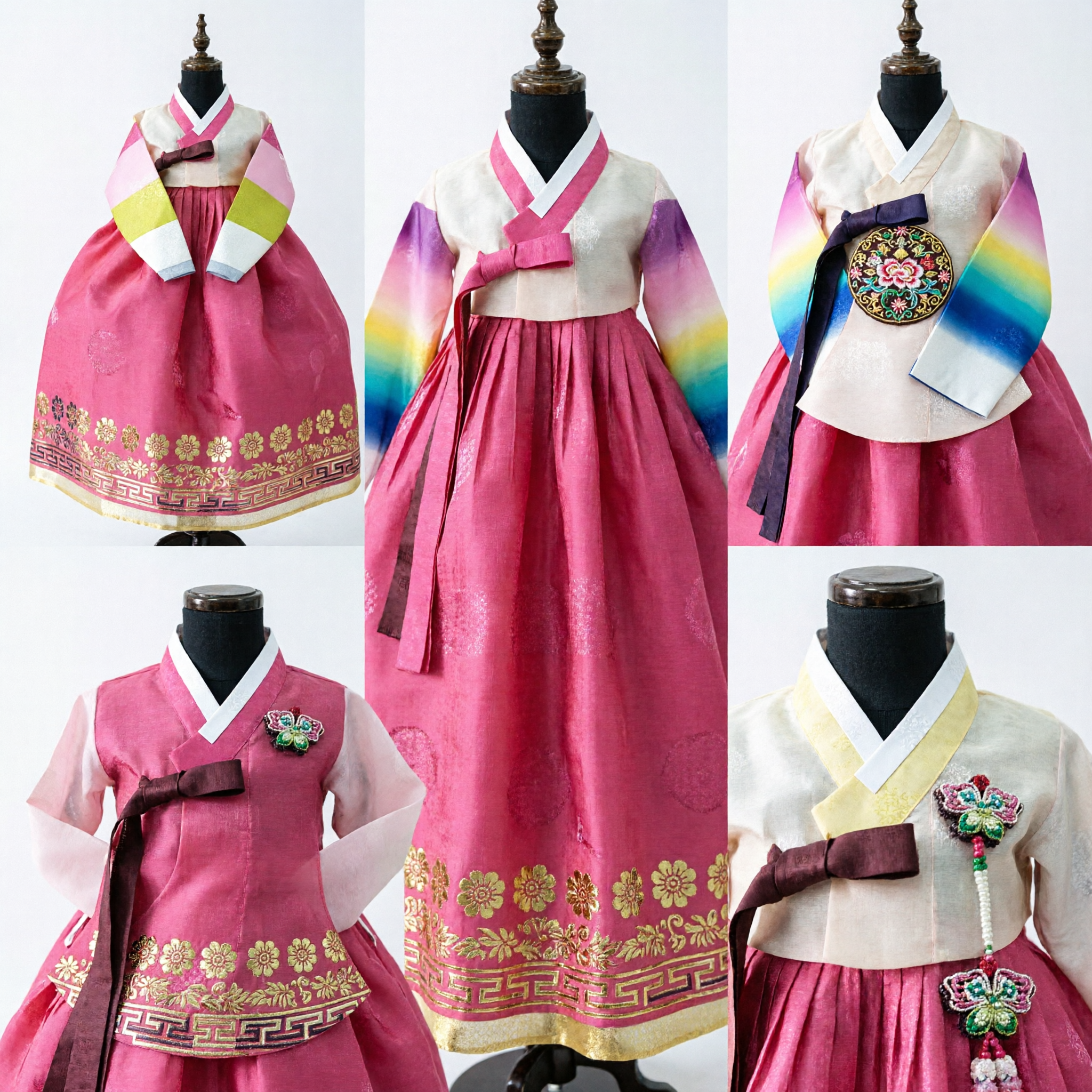Traditional Korean Hanbok Bottle Cover Pink Embroidered Dress for Wine Soju Party Decoration Gift - Asian Costume
